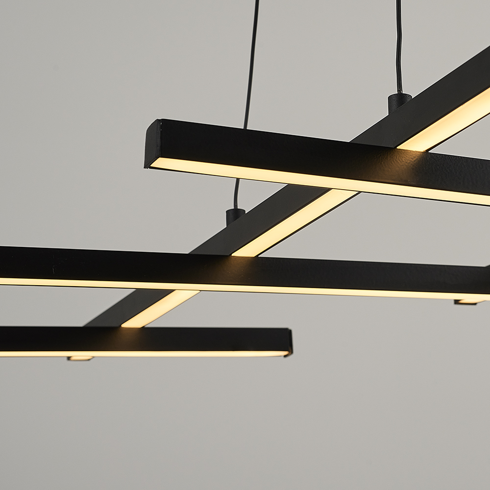 Siyah Akrilik LED Avize 130x120 cm — görsel 4