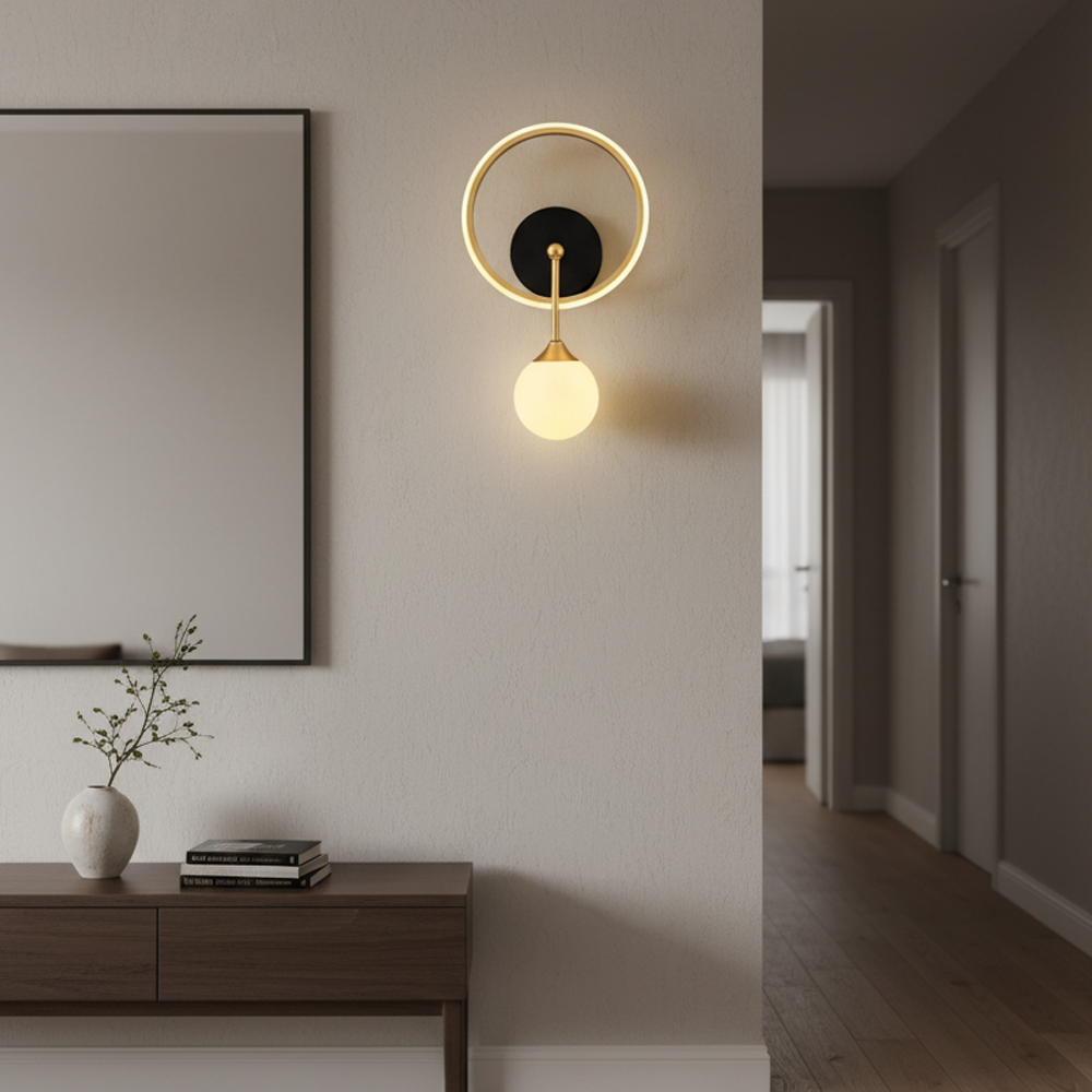 Siyah-Eskitme Opal Cam LED Aplik 25x45 cm — görsel 5