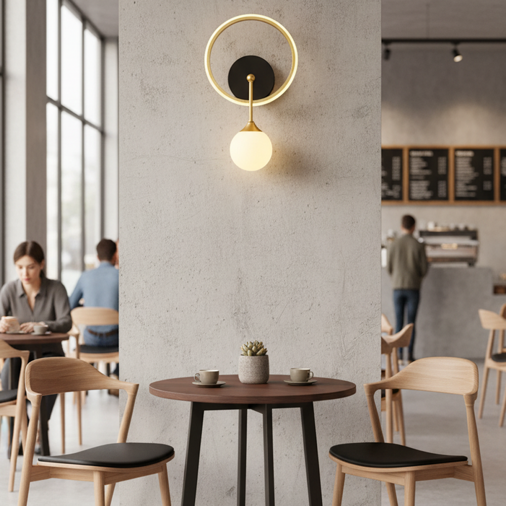 Siyah-Eskitme Opal Cam LED Aplik 25x45 cm — görsel 7