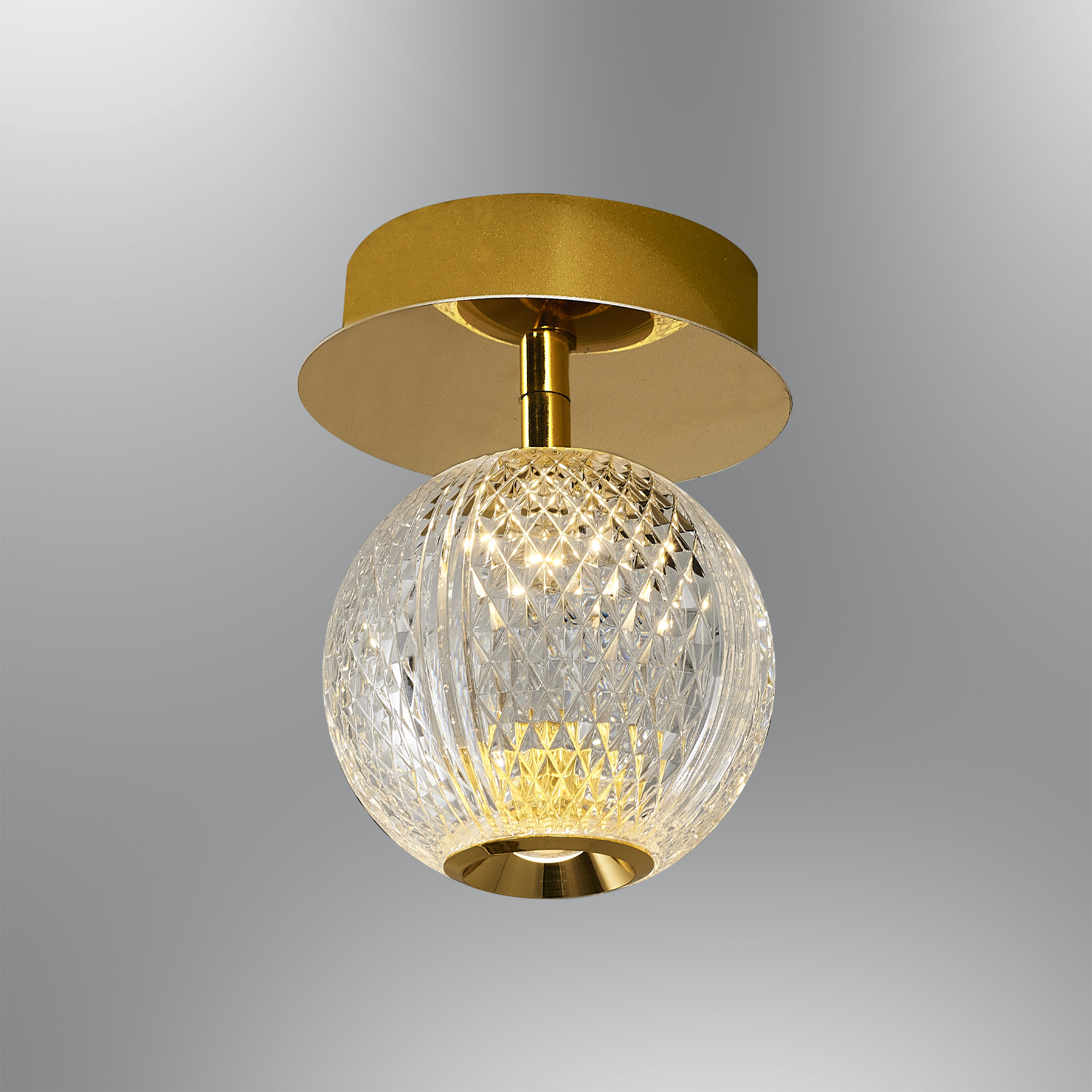Krom-Sarı Akrilik LED Plafonyer 12x15 cm — görsel 4