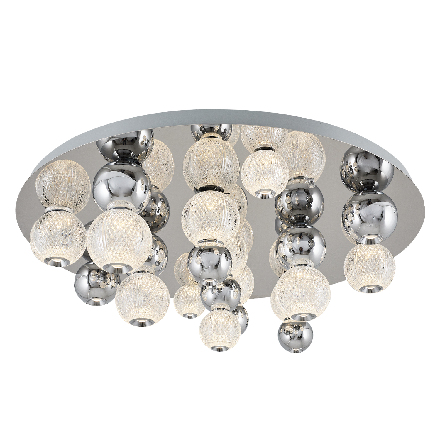 Krom-Sarı Akrilik LED Plafonyer 80x28 cm — görsel 3