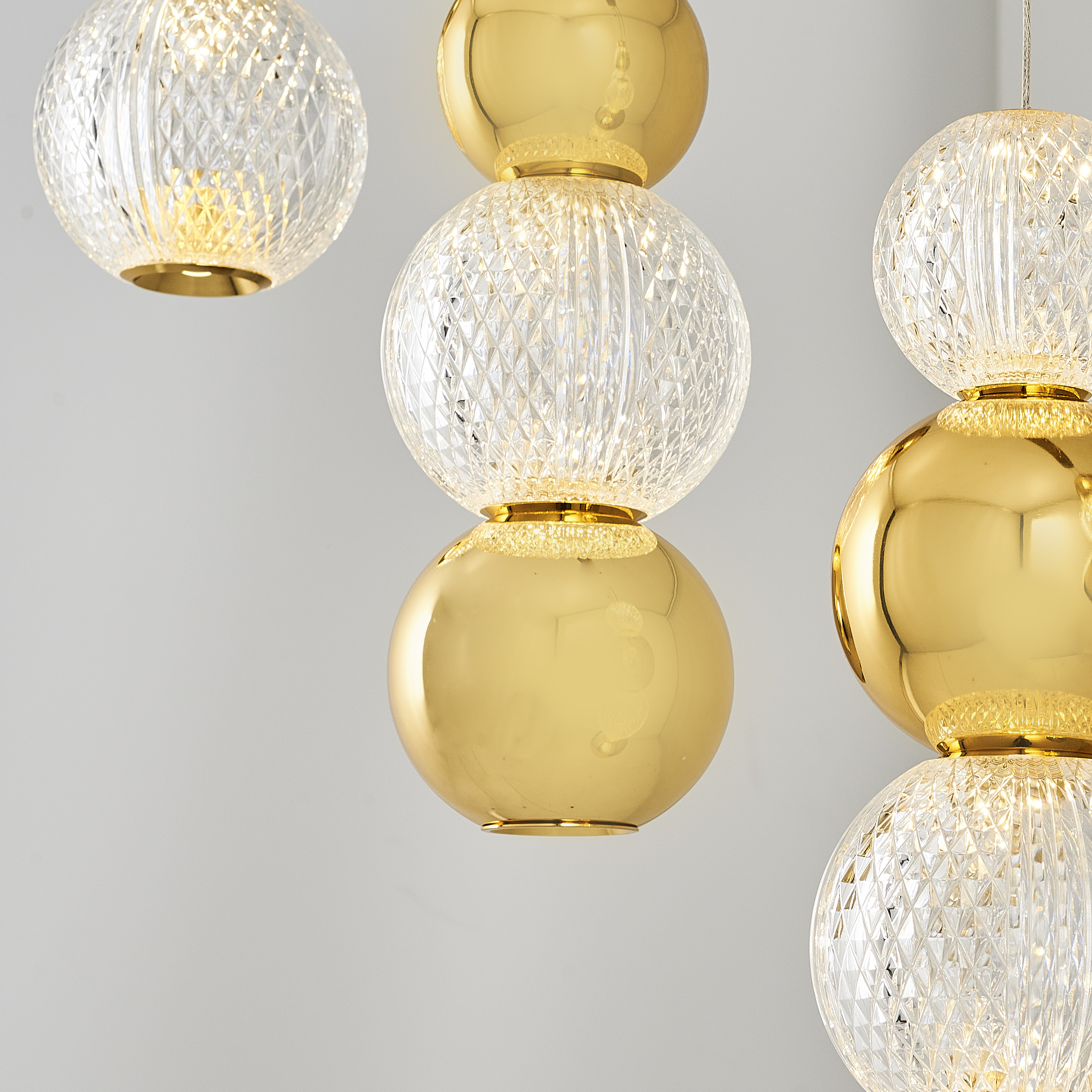 Krom-Sarı Akrilik LED Plafonyer 80x28 cm — görsel 4