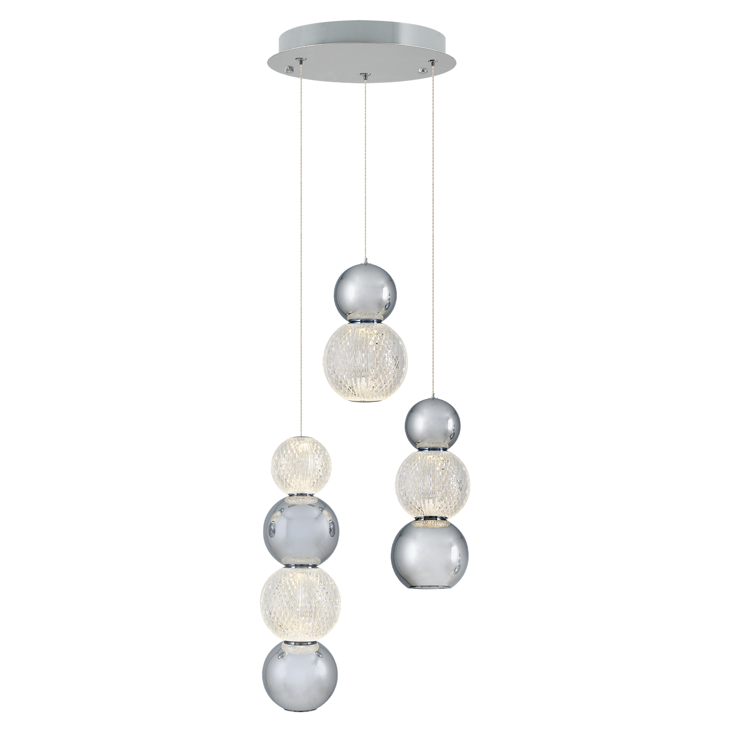Krom-Sarı Akrilik LED Avize 30x120 cm — görsel 3