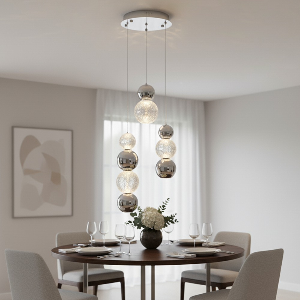 Krom-Sarı Akrilik LED Avize 30x120 cm — görsel 6