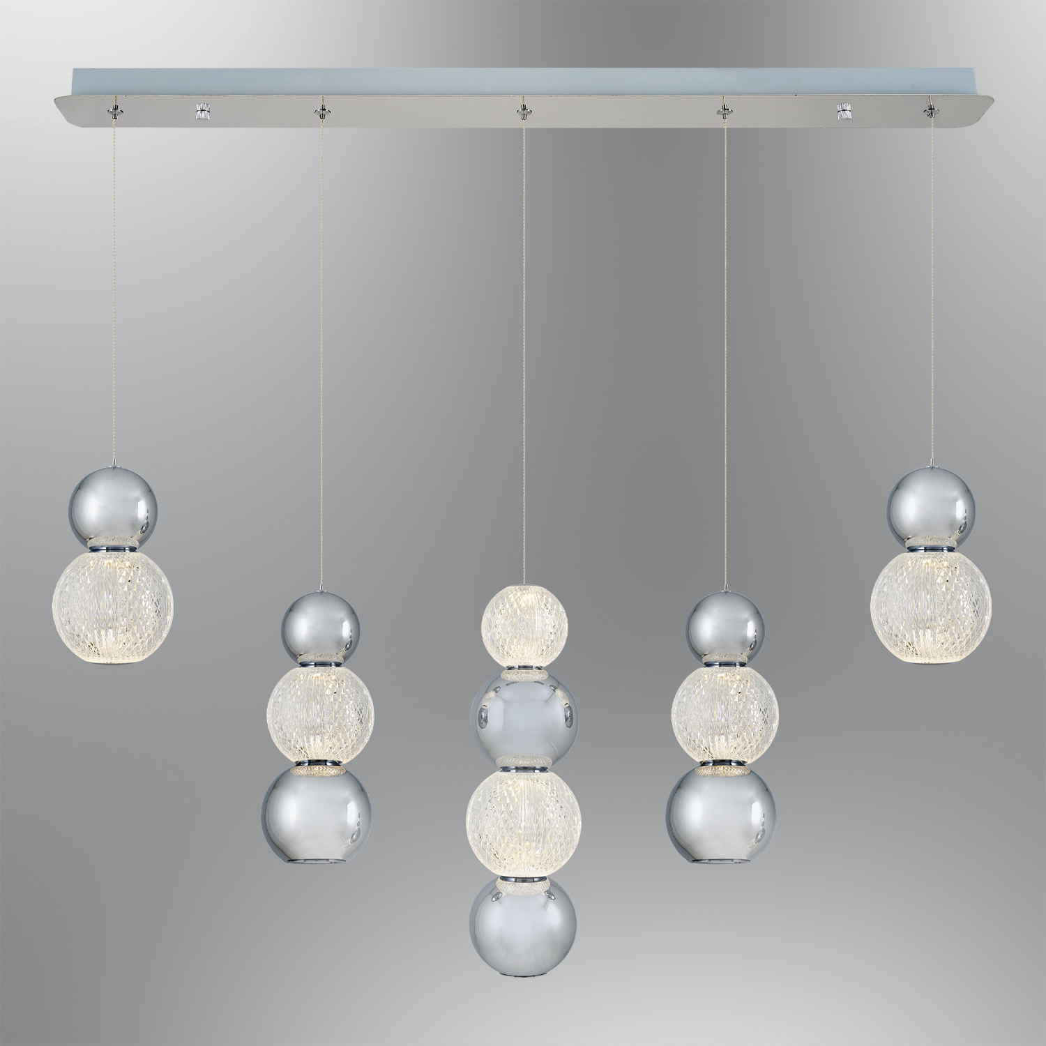 Cromo-Latón Acrílico LED Lámpara de Araña 85x120 cm Krom-Sarı Akrilik LED Avize 85x120 cm