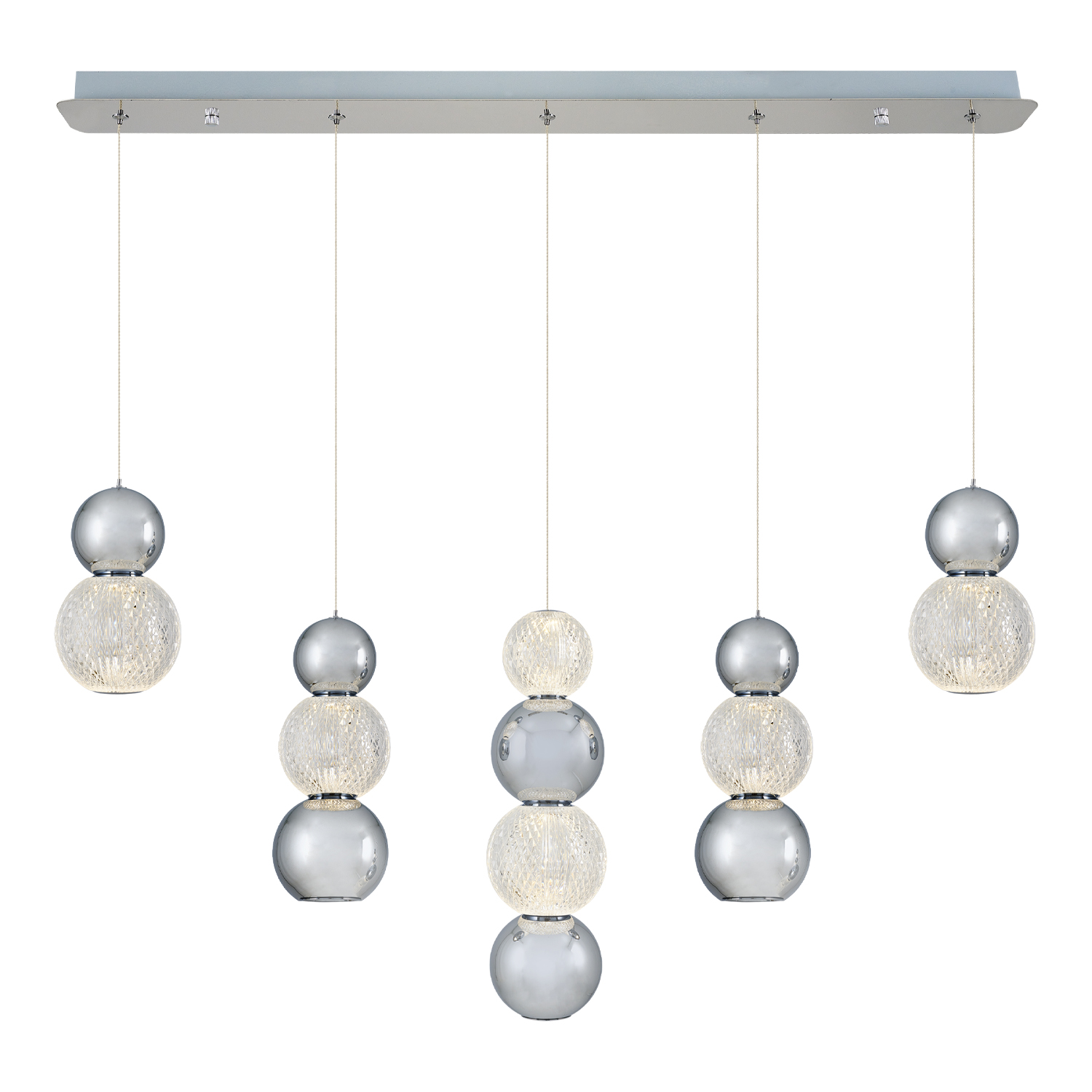 Krom-Sarı Akrilik LED Avize 85x120 cm — görsel 4