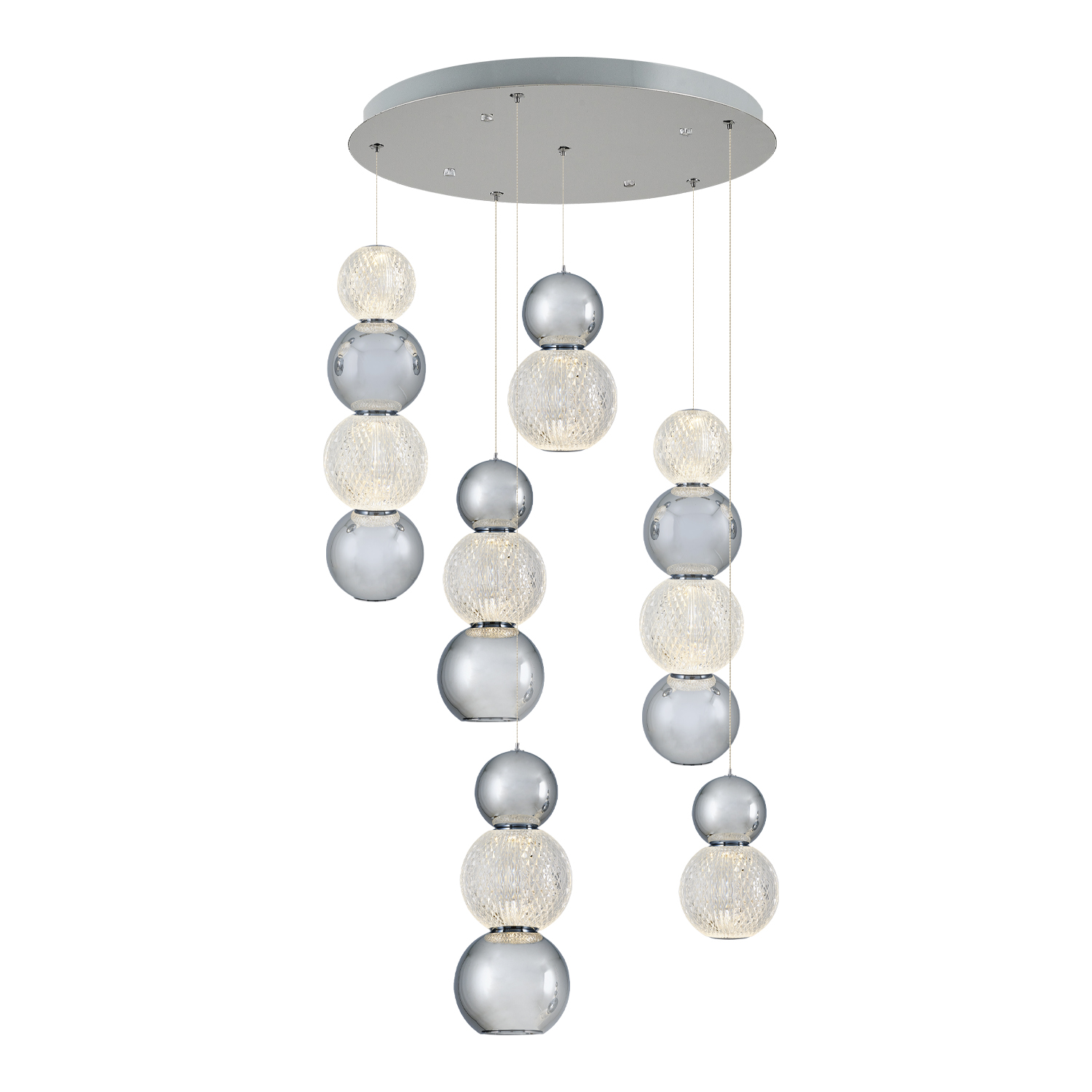 Krom-Sarı Akrilik LED Avize 50x120 cm — görsel 3