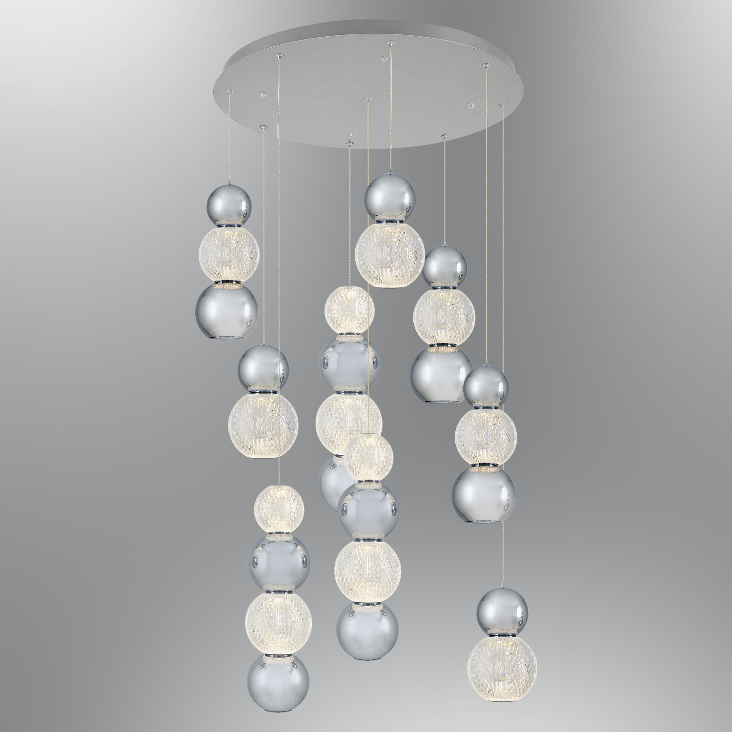 Krom-Sarı Akrilik LED Avize 55x120 cm Krom-Sarı Akrilik LED Avize 55x120 cm