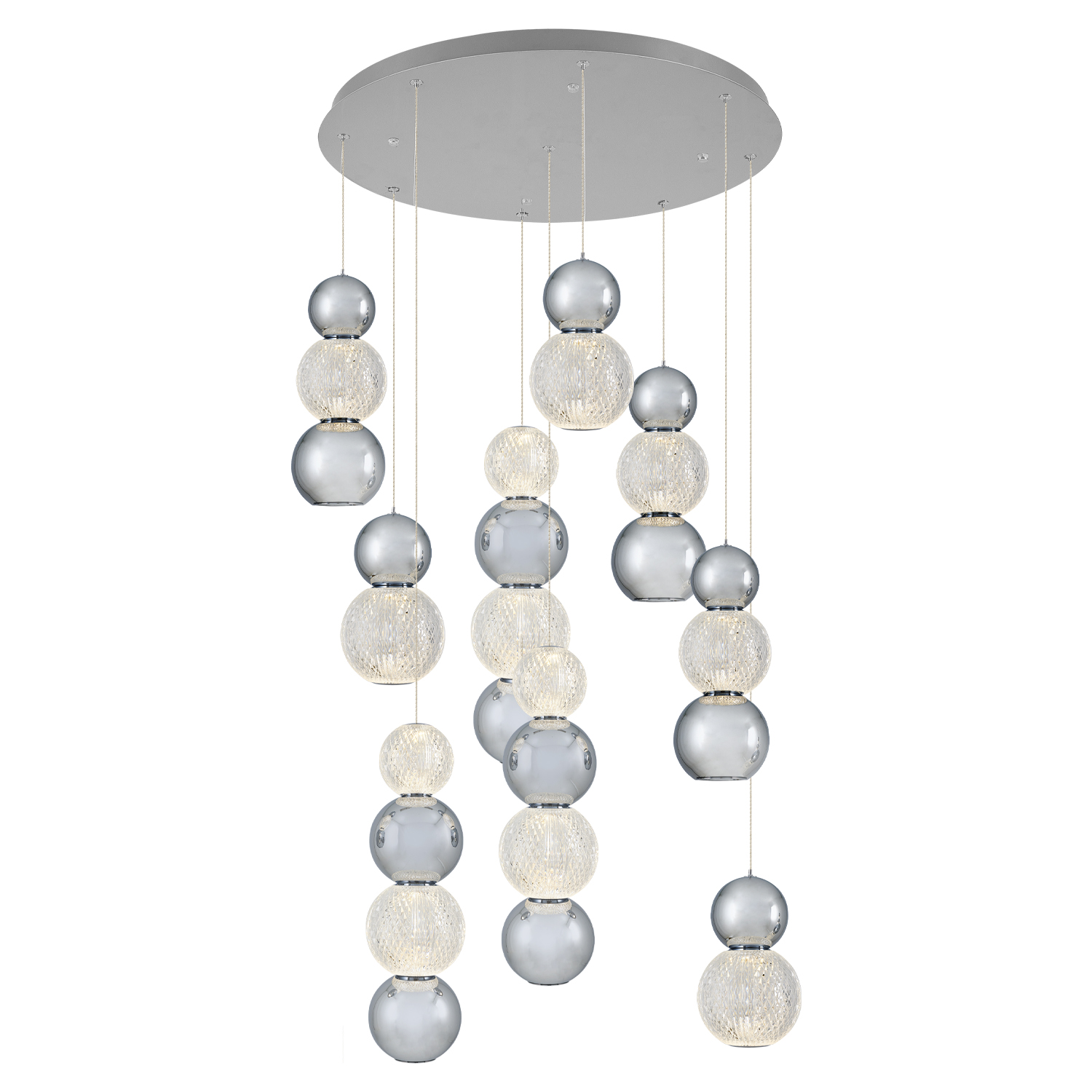Krom-Sarı Akrilik LED Avize 55x120 cm Krom-Sarı Akrilik LED Avize 55x120 cm