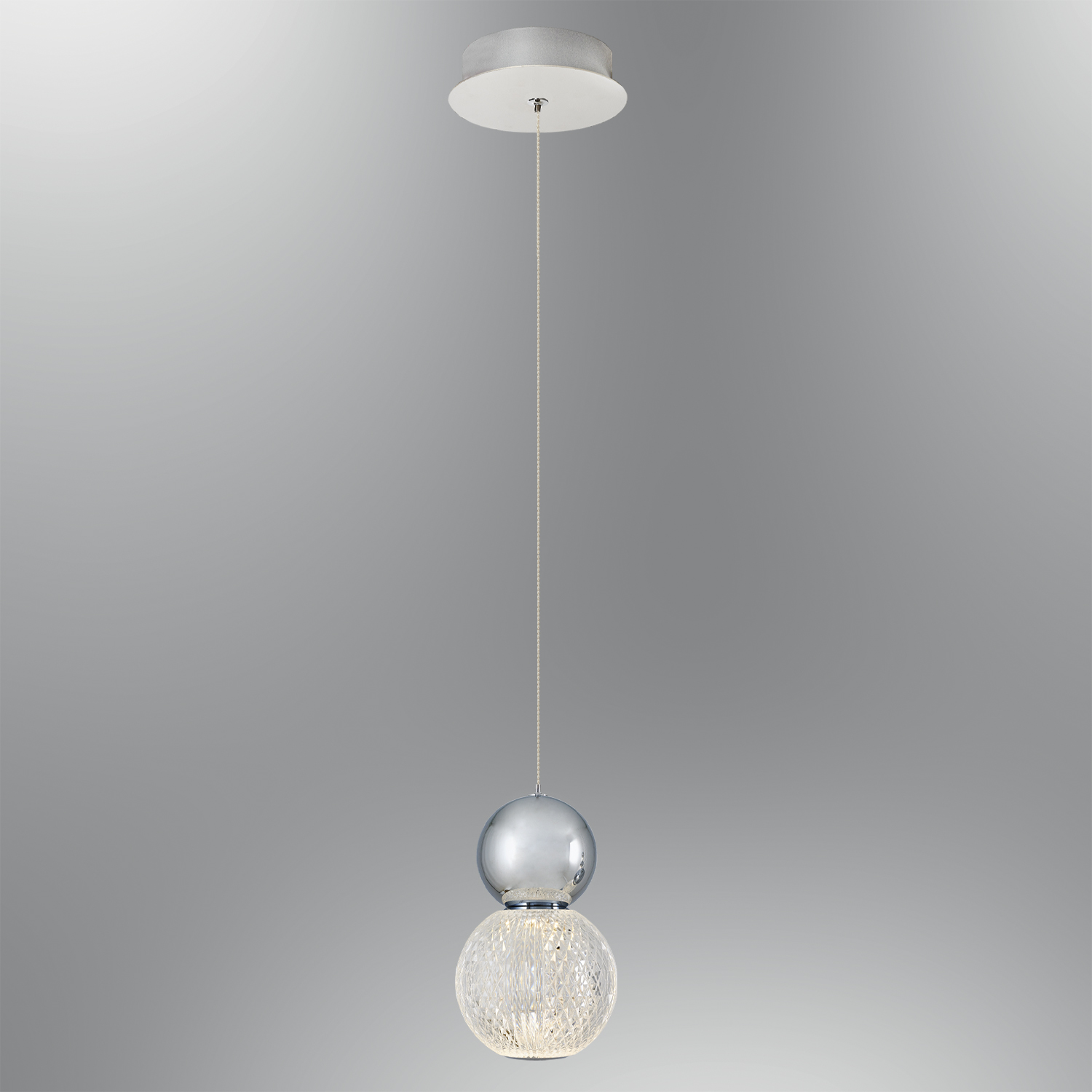 Krom-Sarı Akrilik LED Avize 12x120 cm (5w) — görsel 4