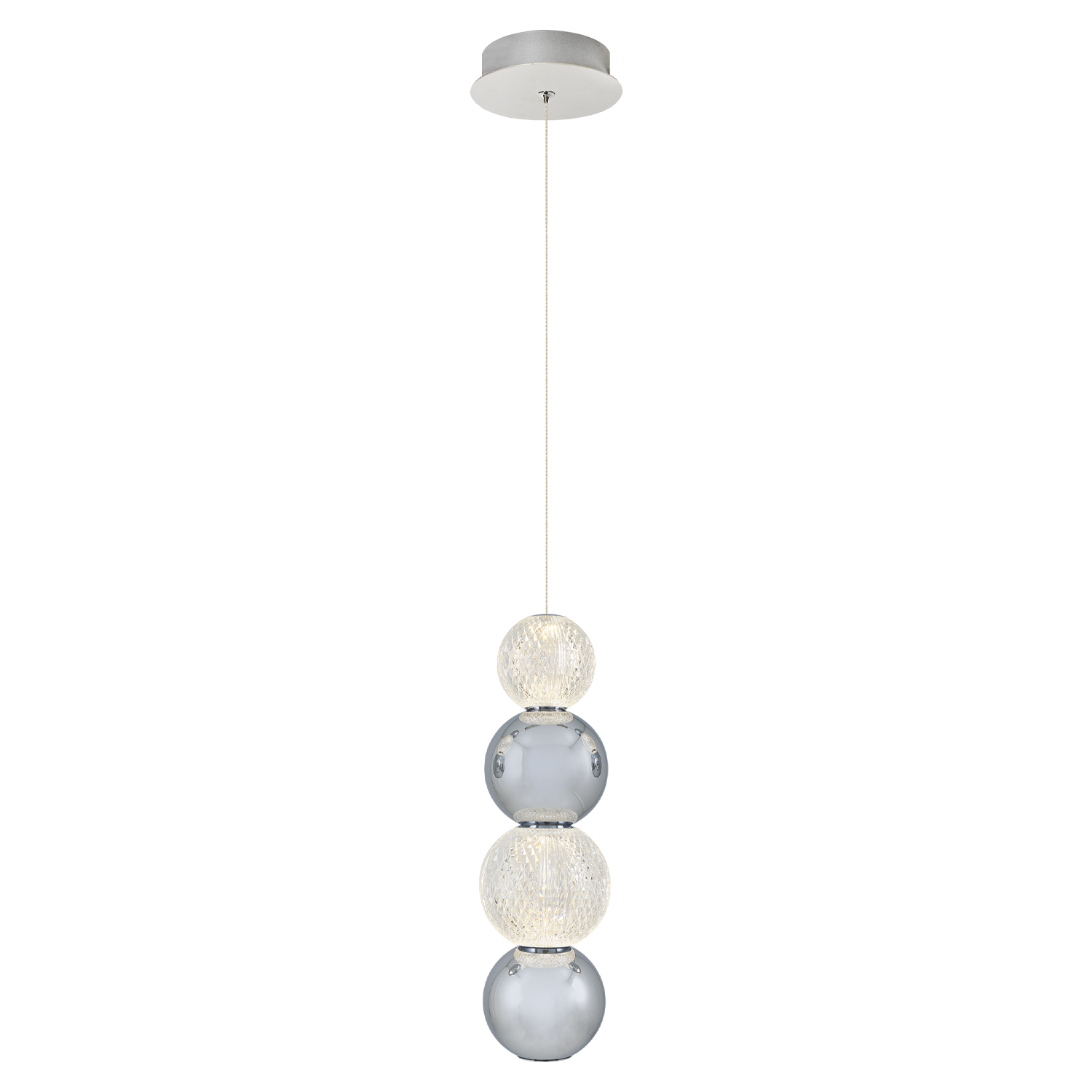 Krom-Sarı Akrilik LED Avize 12x120 cm (7w) — görsel 2