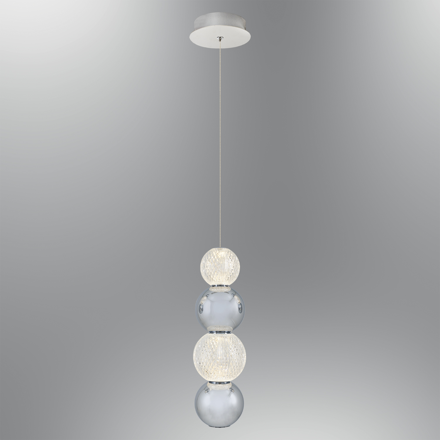 Krom-Sarı Akrilik LED Avize 12x120 cm (7w) — görsel 4