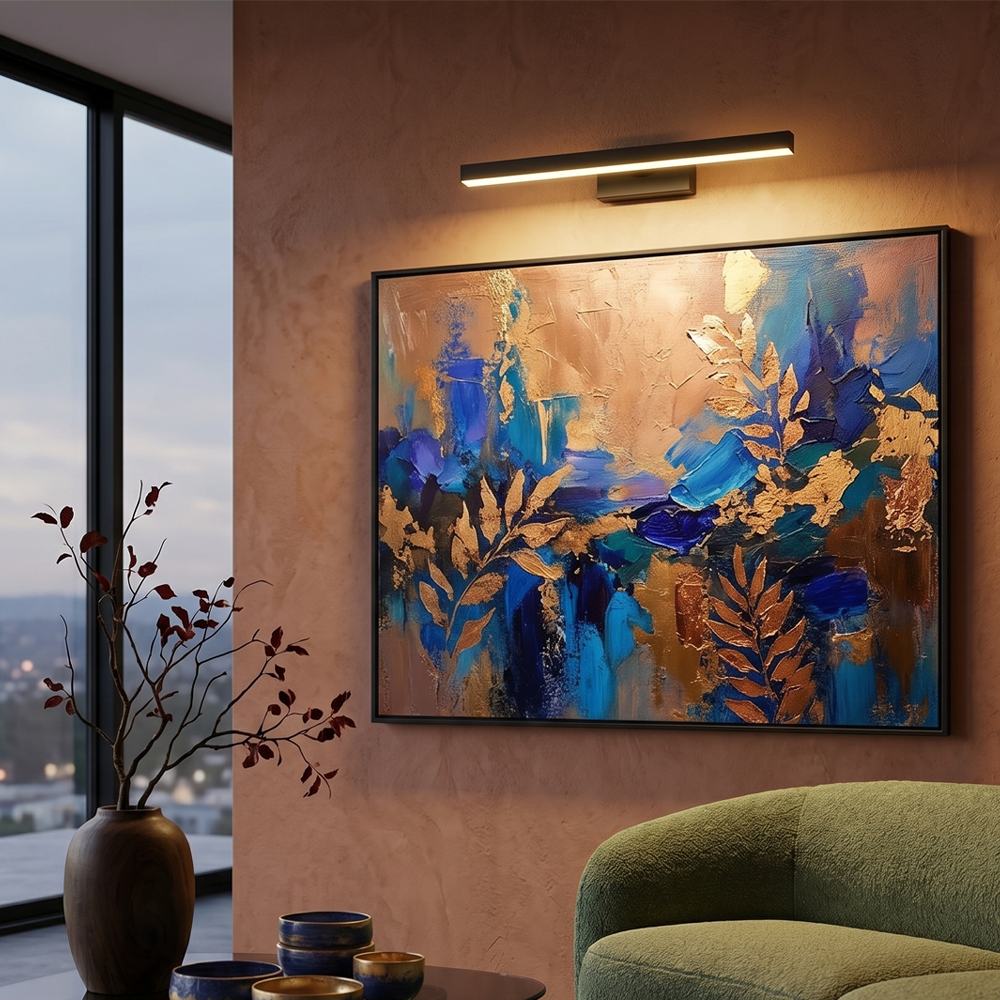 Siyah-Eskitme Akrilik LED Aplik 40x13 cm — görsel 6
