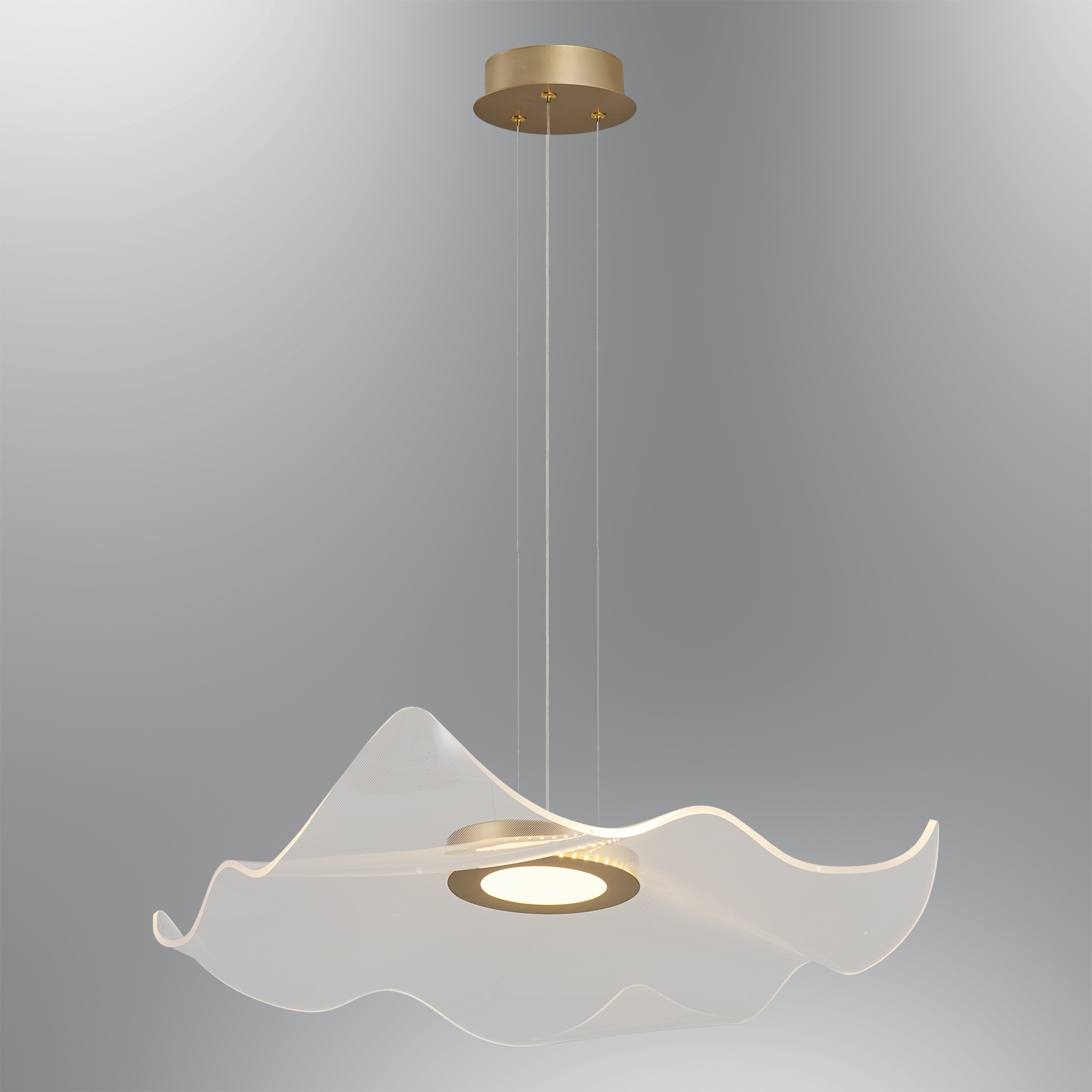 Latón Acrílico LED Lámpara de Araña 63x120 cm Sarı Akrilik LED Avize 63x120 cm