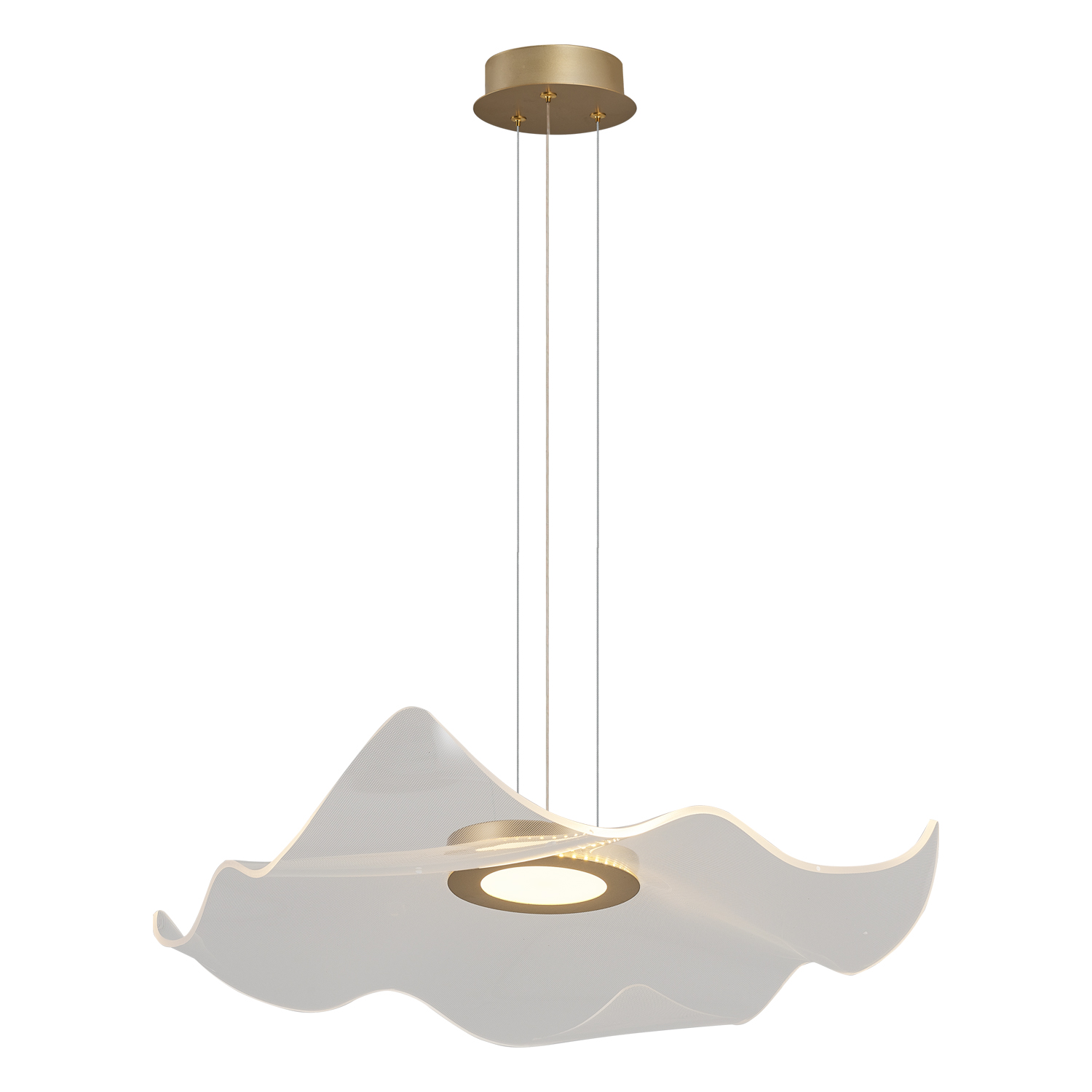 Sarı Akrilik LED Avize 63x120 cm — görsel 2
