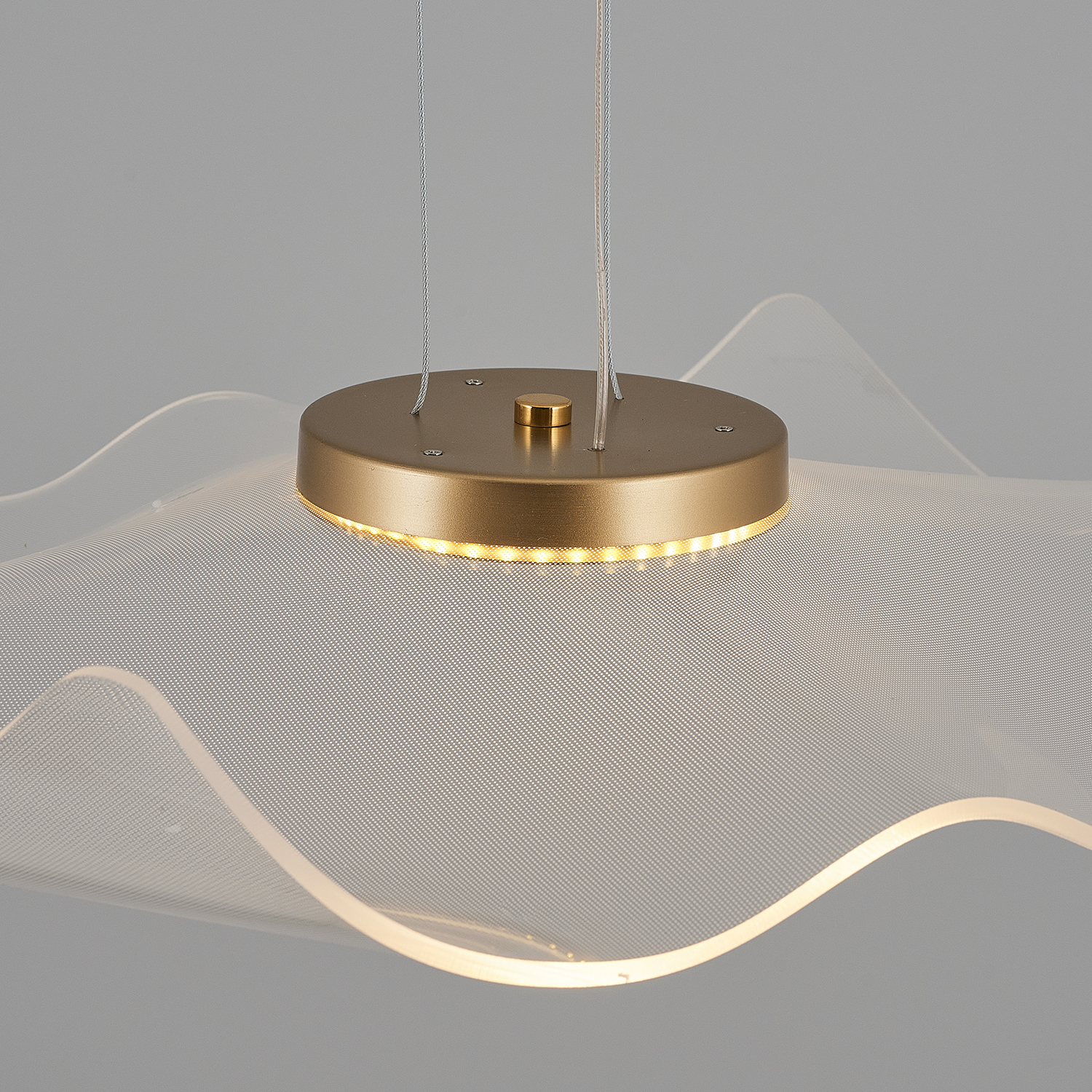 Sarı Akrilik LED Avize 63x120 cm — görsel 3