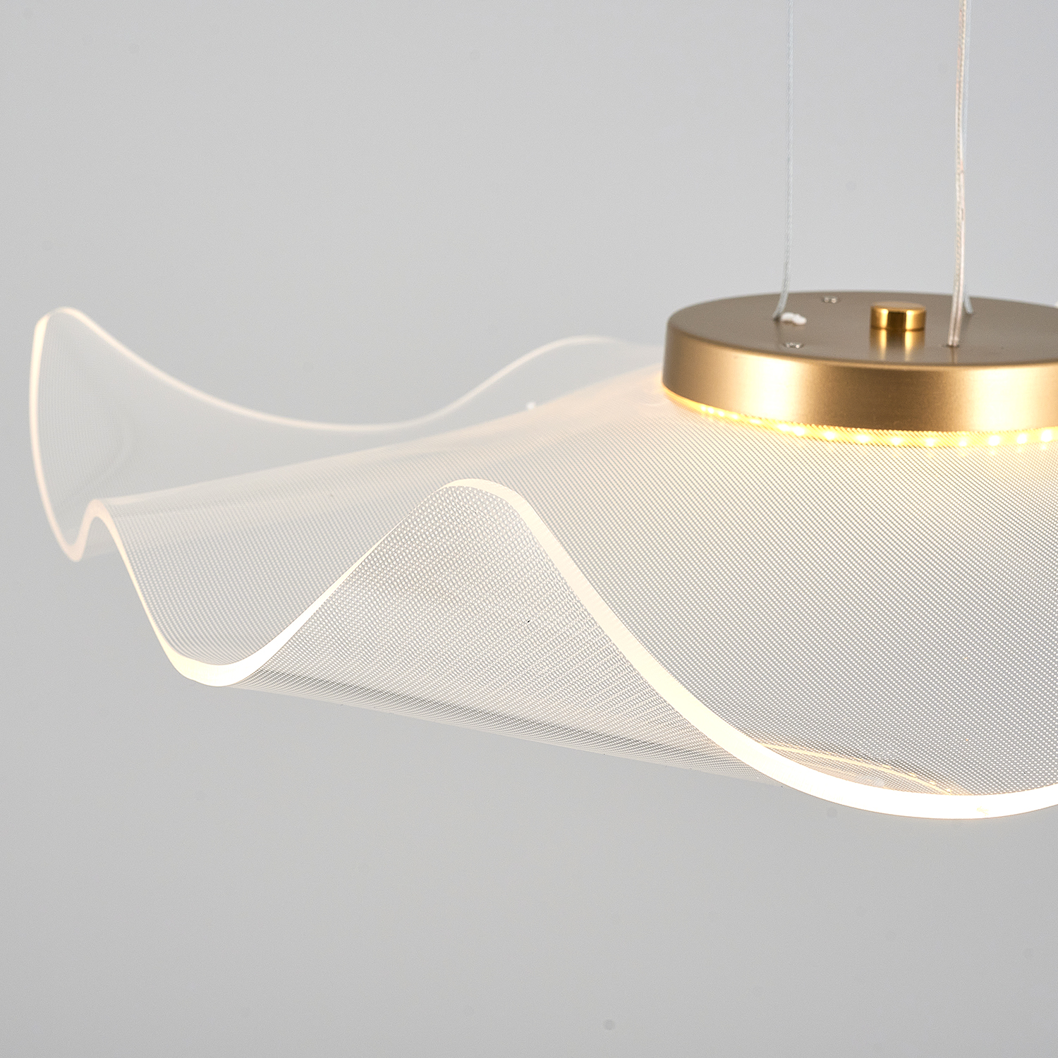 Sarı Akrilik LED Avize 63x120 cm — görsel 4