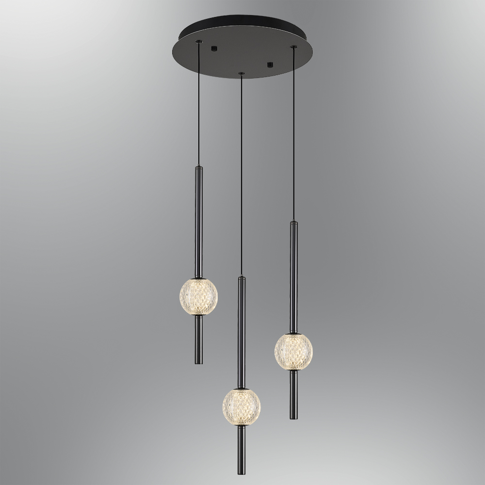 Sarı-Platin Cam LED Avize 30x120 cm — görsel 4
