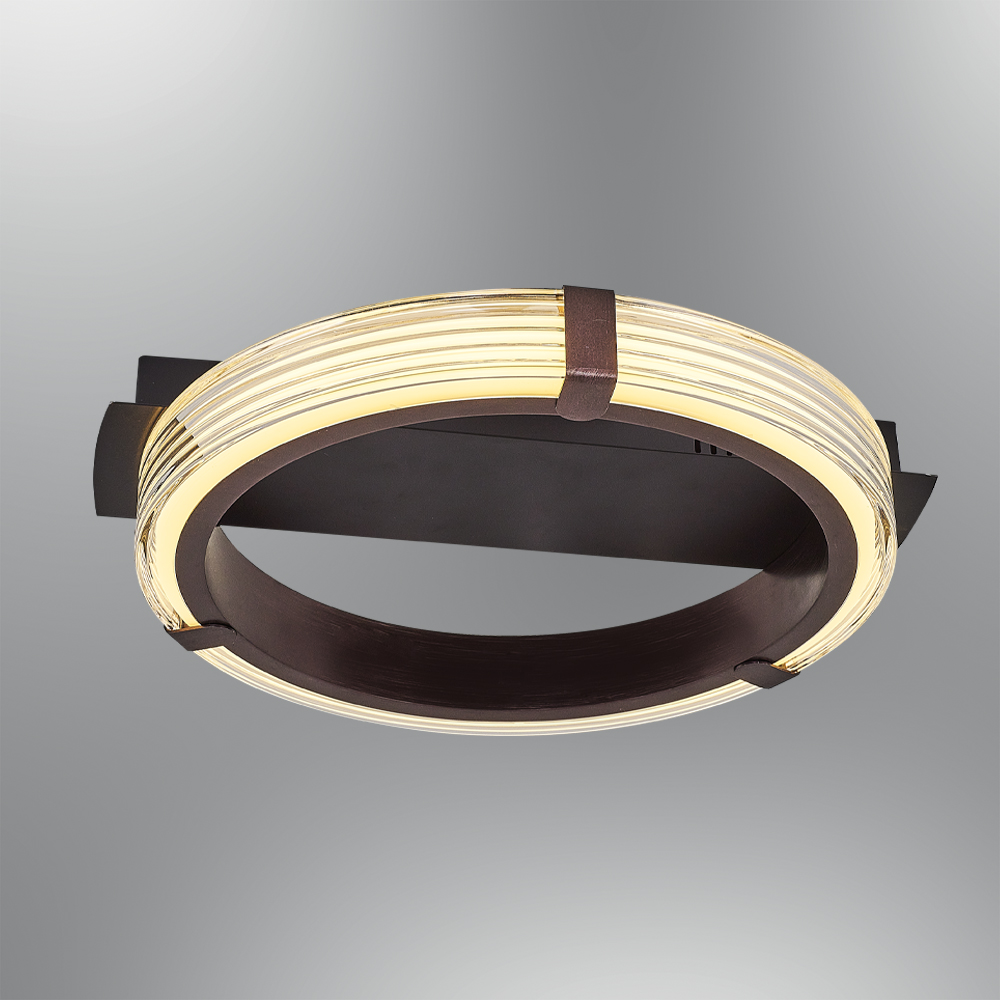 Sarı-Kahve Akrilik LED Plafonyer 45x9 cm — görsel 6