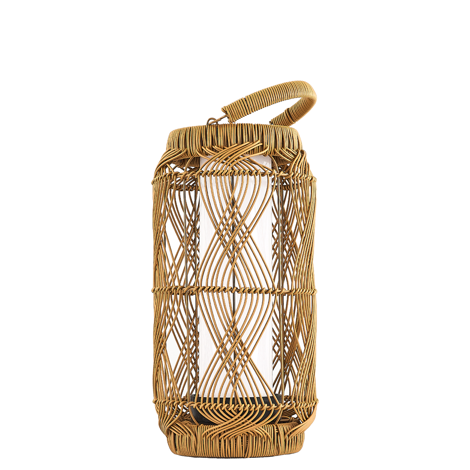 Bambu Hasır LED Solar Bahçe Armatürü 23x45 cm