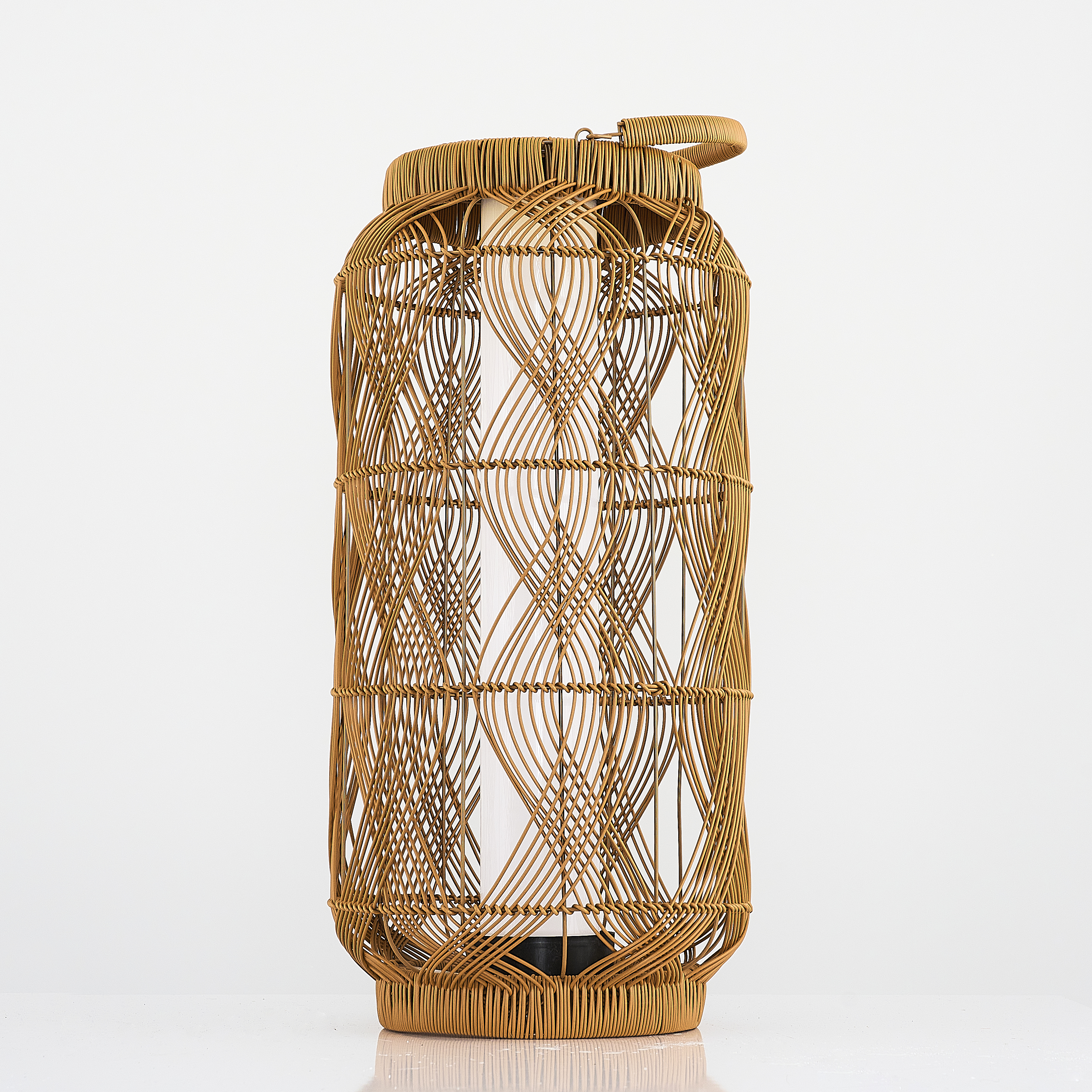 Bambu Hasır LED Solar Bahçe Armatürü 34x74 cm