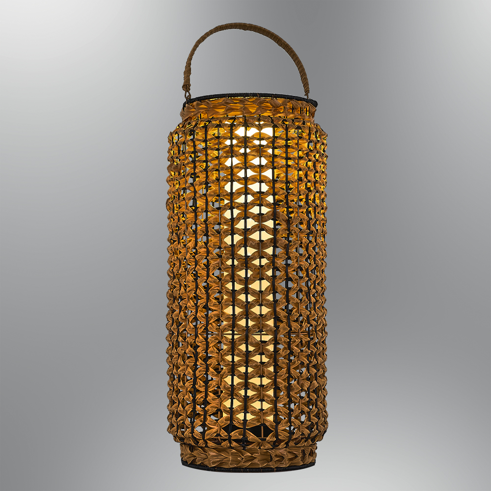 Bambu Hasır LED Solar Bahçe Armatürü 31x74 cm