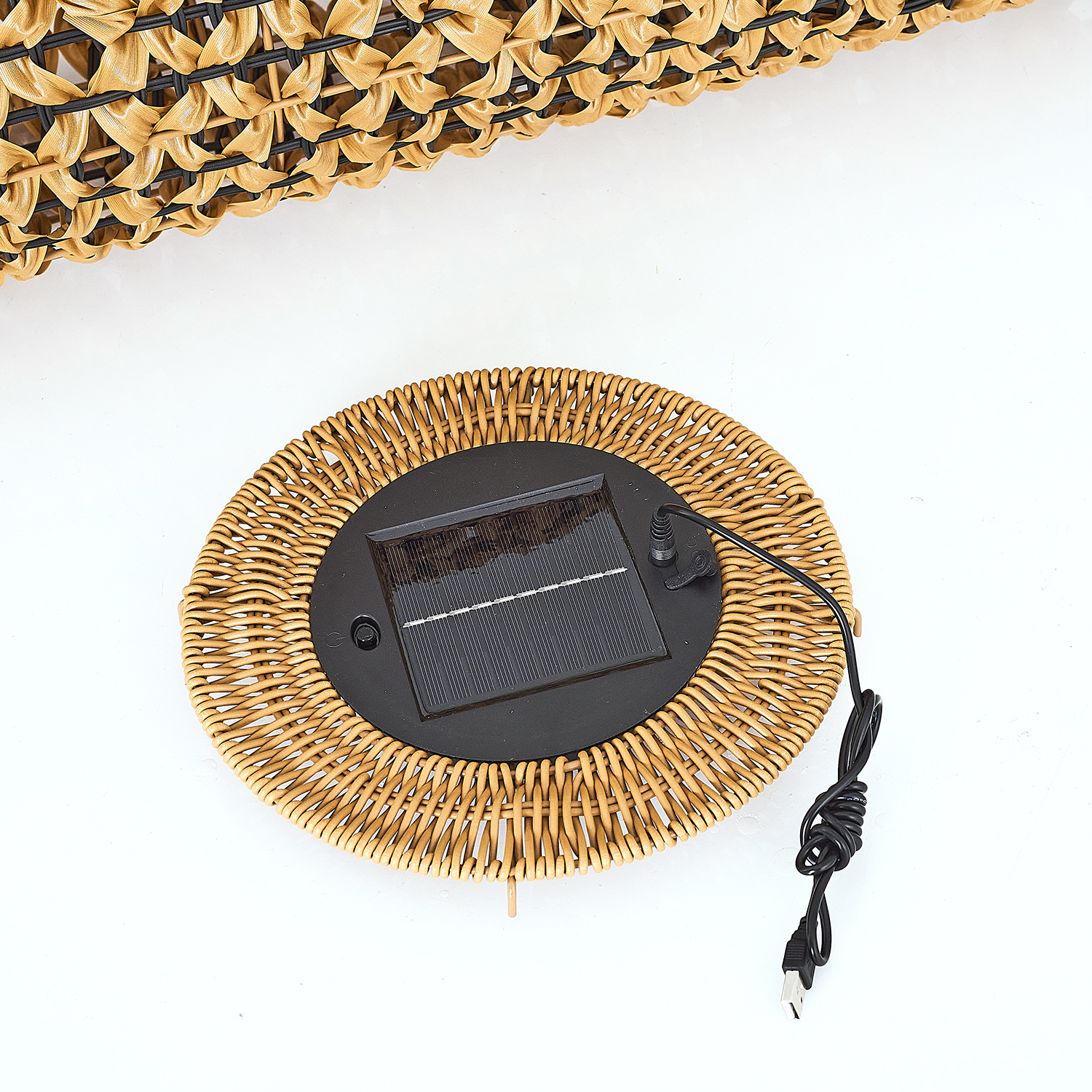 Bambu Hasır LED Solar Bahçe Armatürü 31x74 cm