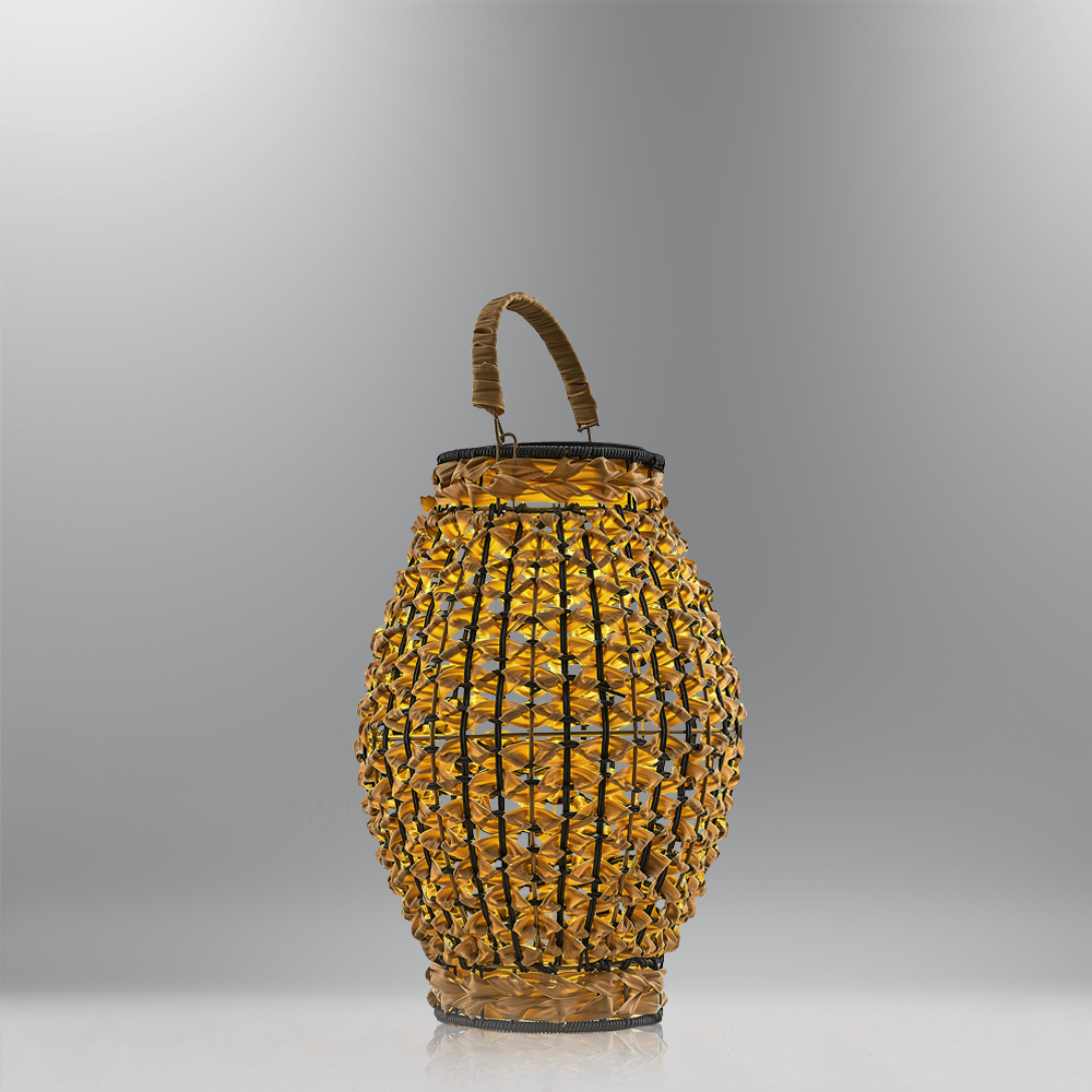 Bambu Hasır LED Solar Bahçe Armatürü 29x43 cm