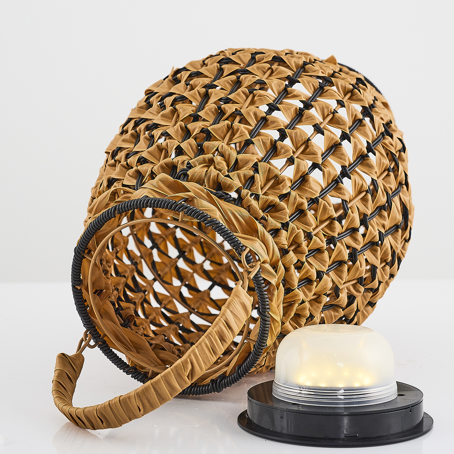 Bambu Hasır LED Solar Bahçe Armatürü 29x43 cm