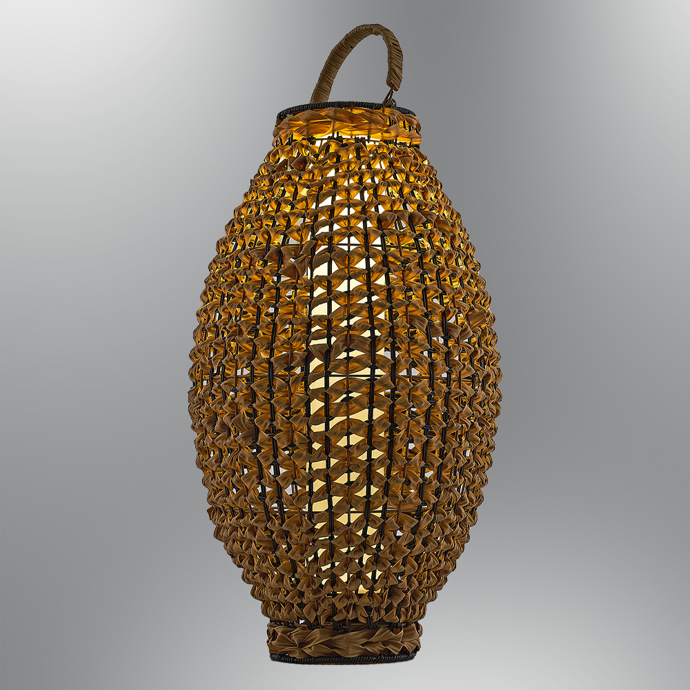Bambu Hasır LED Solar Bahçe Armatürü 40x72 cm
