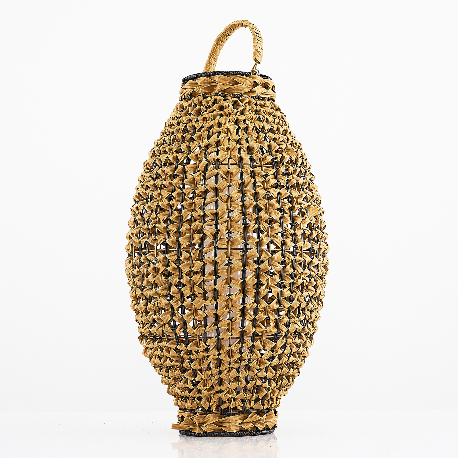 Bambu Hasır LED Solar Bahçe Armatürü 40x72 cm
