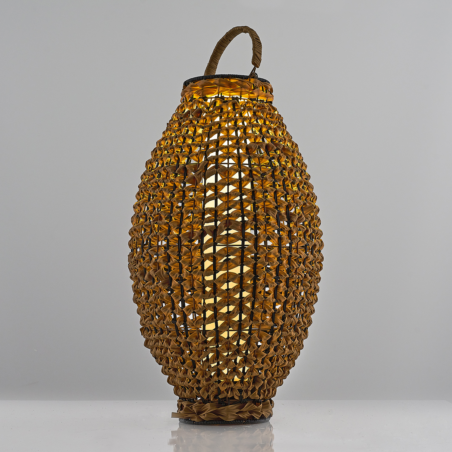 Bambu Hasır LED Solar Bahçe Armatürü 40x72 cm — görsel 6