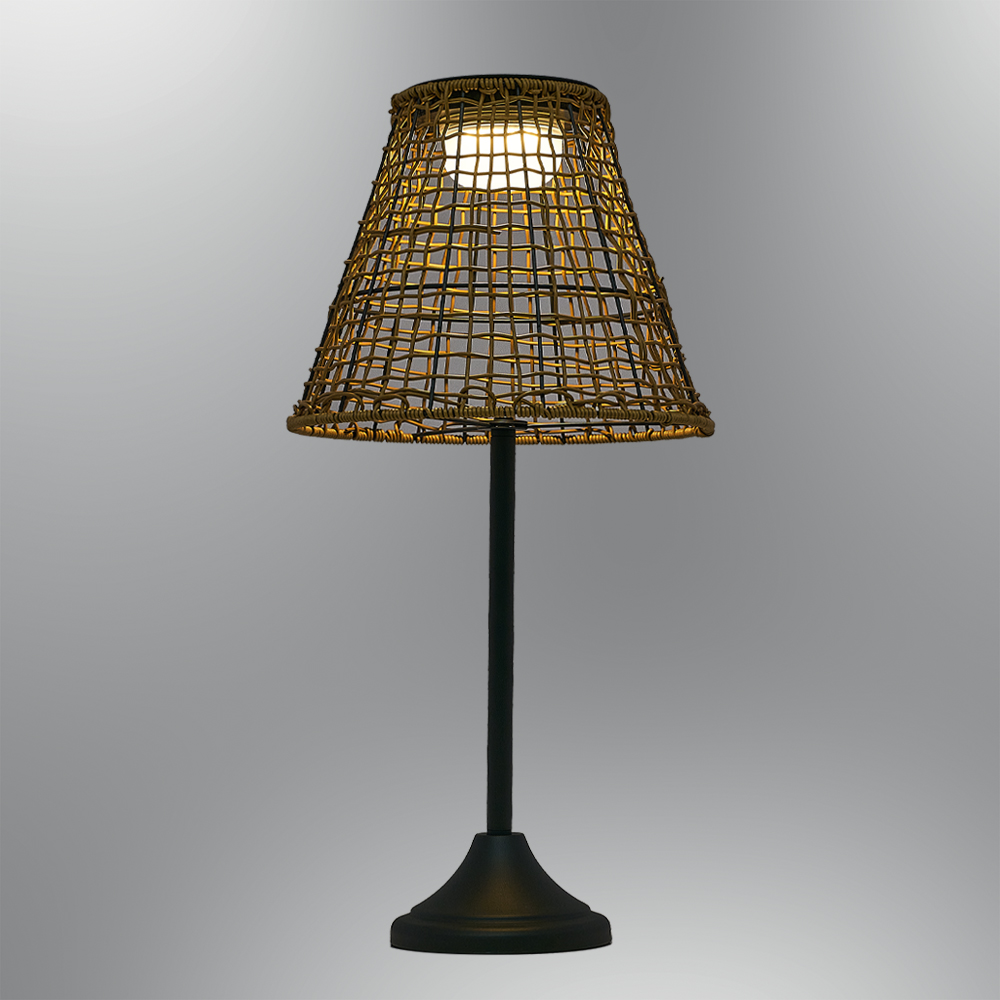 Bambu Hasır LED Solar Bahçe Armatürü 32x64 cm