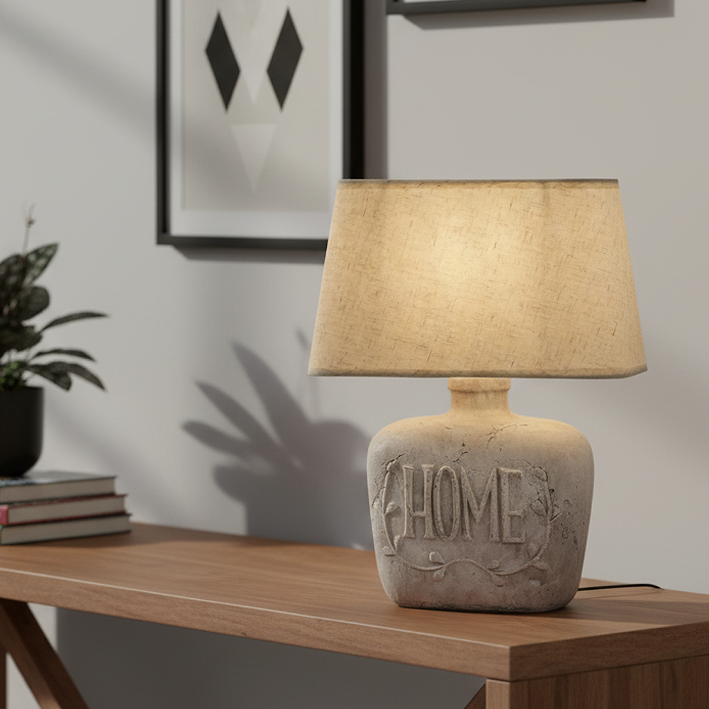 1 Kollu Beyaz-Gri PVC Masa Lambası 18x42 cm — görsel 7