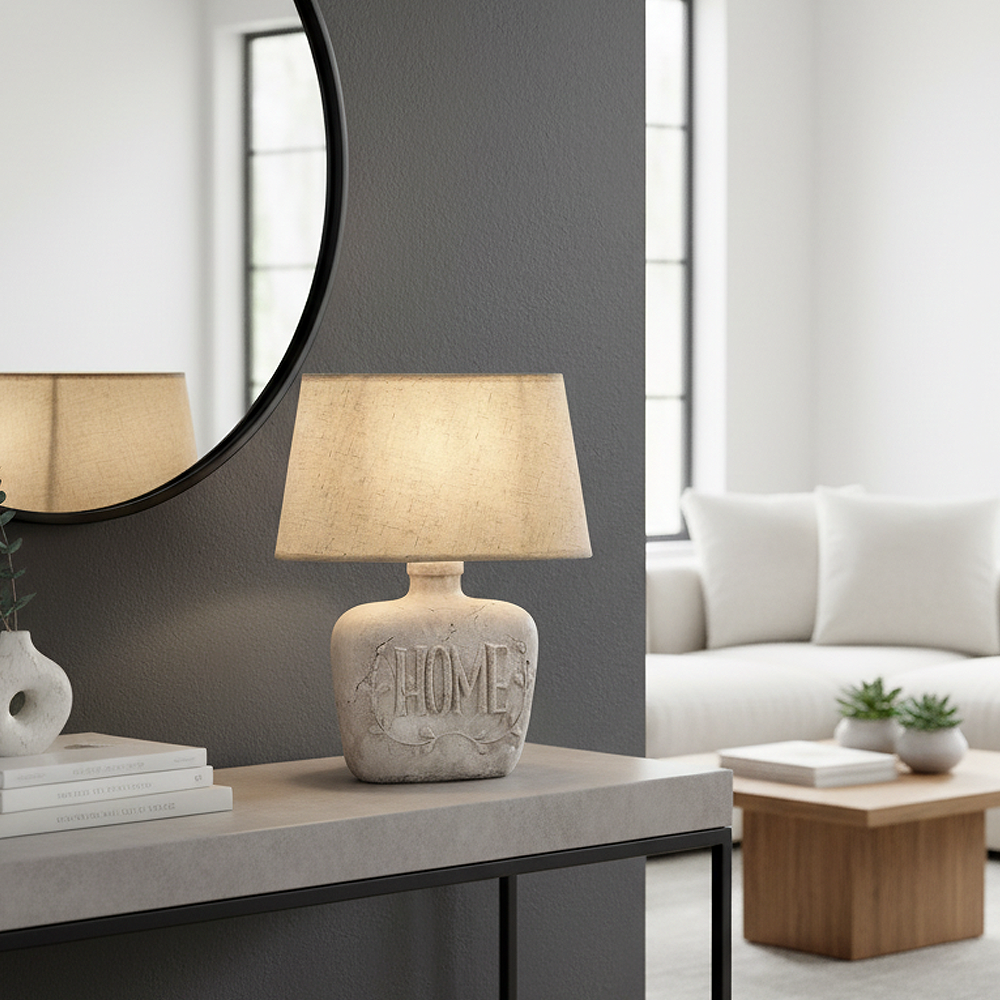 1 Kollu Beyaz-Gri PVC Masa Lambası 18x42 cm — görsel 8