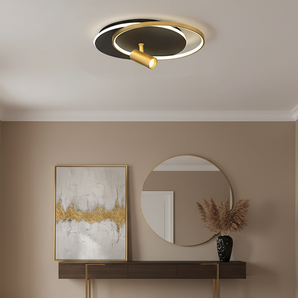 Beyaz-Siyah Akrilik LED Plafonyer 50x14 cm — görsel 7