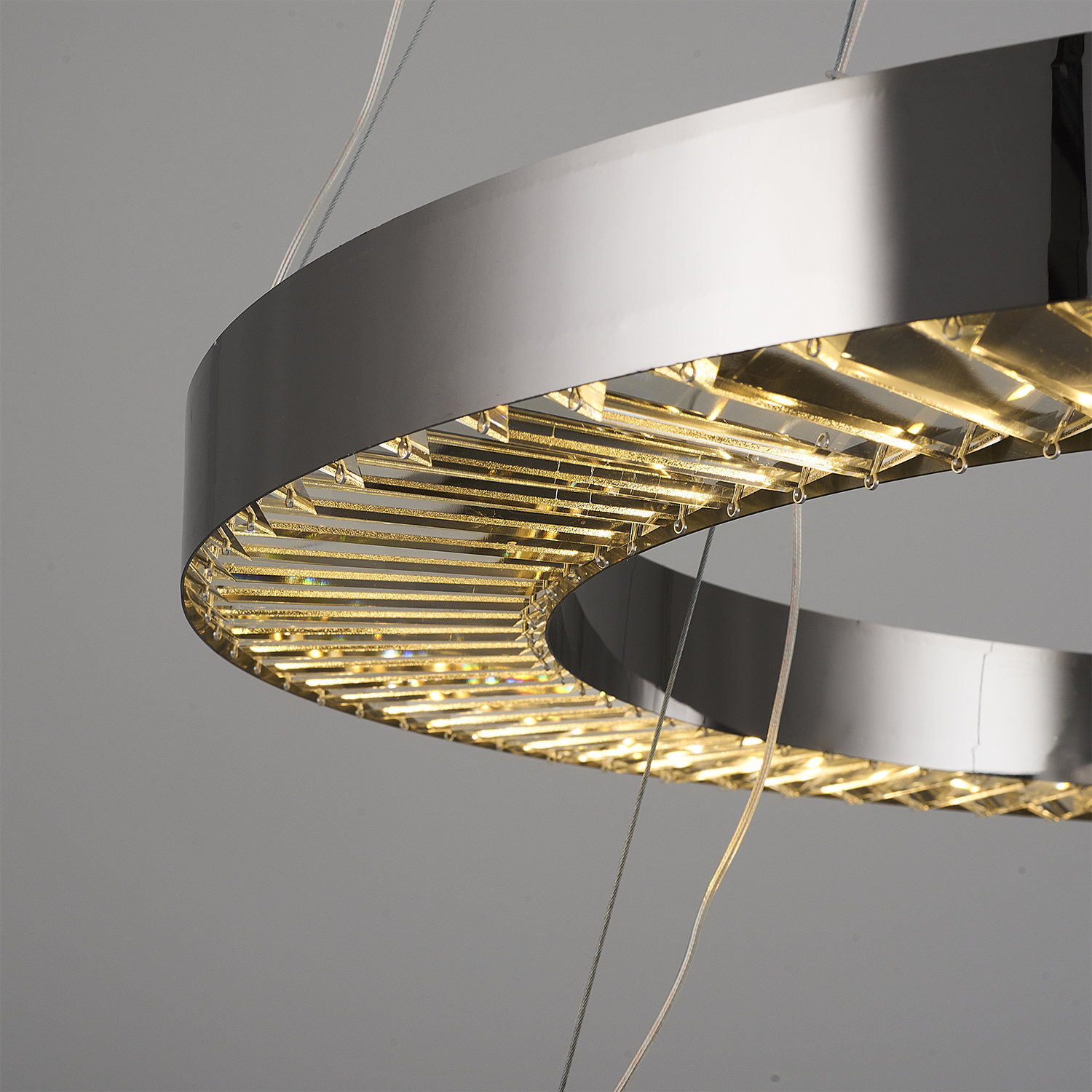 Eskitme-Platin Cam LED Avize 80x160 cm — görsel 5