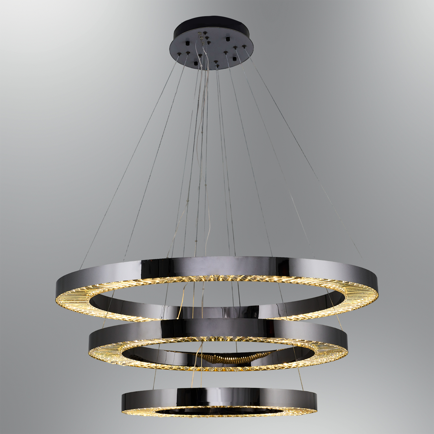 Patiné-Platine Verre LED Lustre 100x160 cm Eskitme-Platin Cam LED Avize 100x160 cm