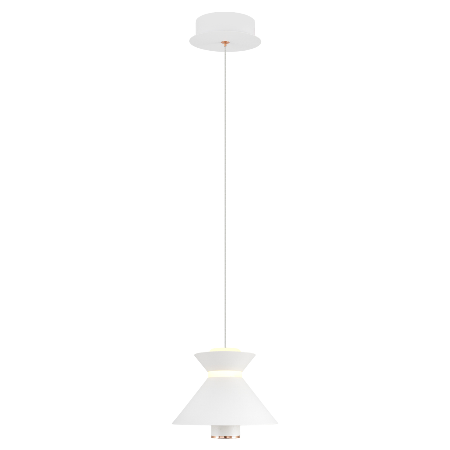Beyaz-Kahve Akrilik LED Avize 18x120 cm — görsel 2