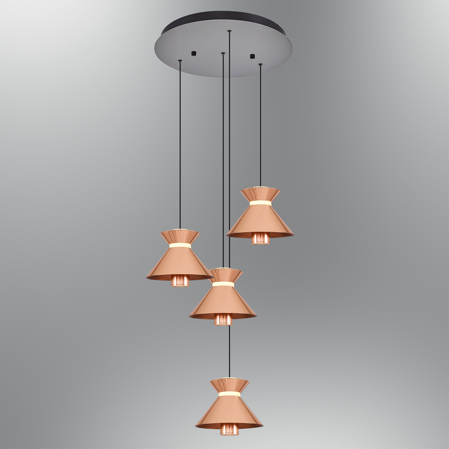 Karışık-Rose gold Akrilik LED Avize 35x120 cm — görsel 7