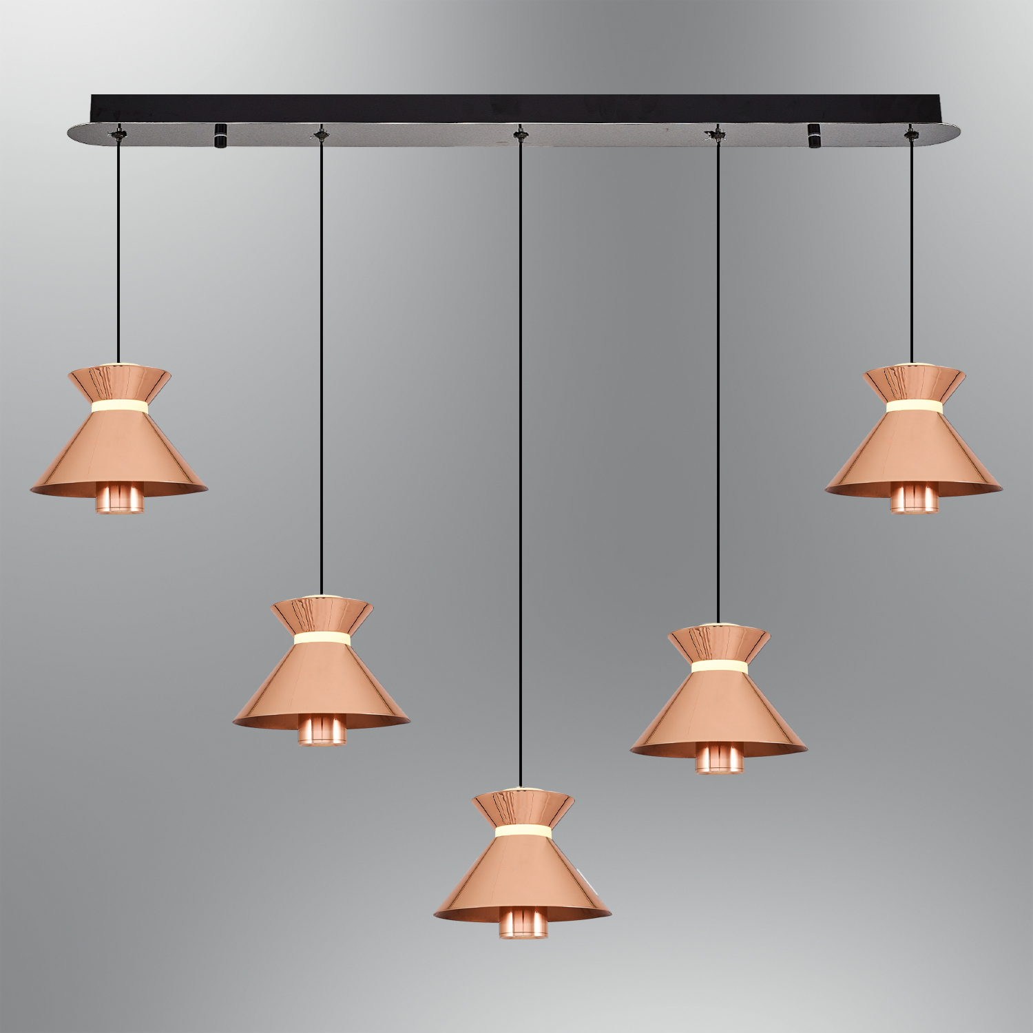 Gemischt-Roségold Gold Acryl LED Kronleuchter 95x120 cm Karışık-Rose gold Akrilik LED Avize 95x120 cm