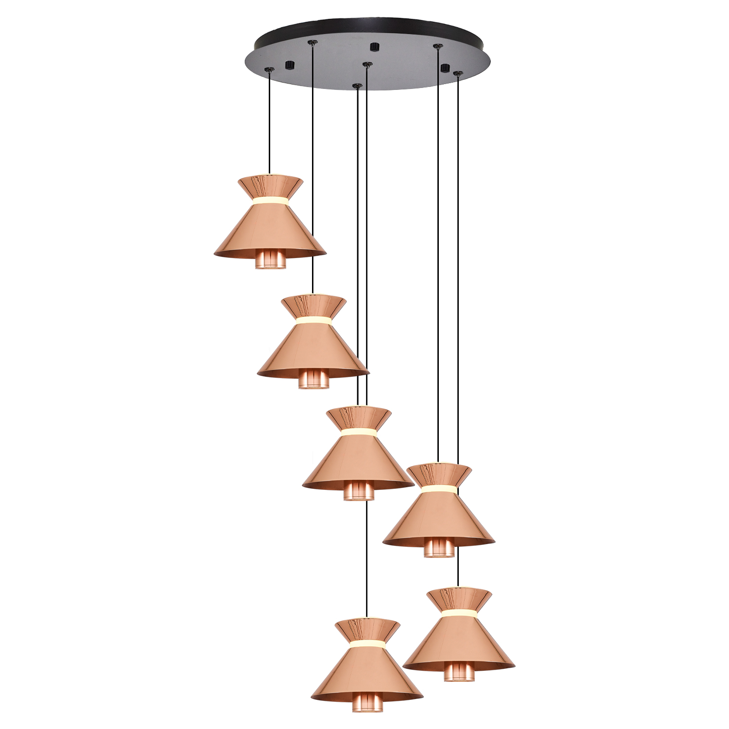 Karışık-Rose gold Akrilik LED Avize 50x120 cm — görsel 6