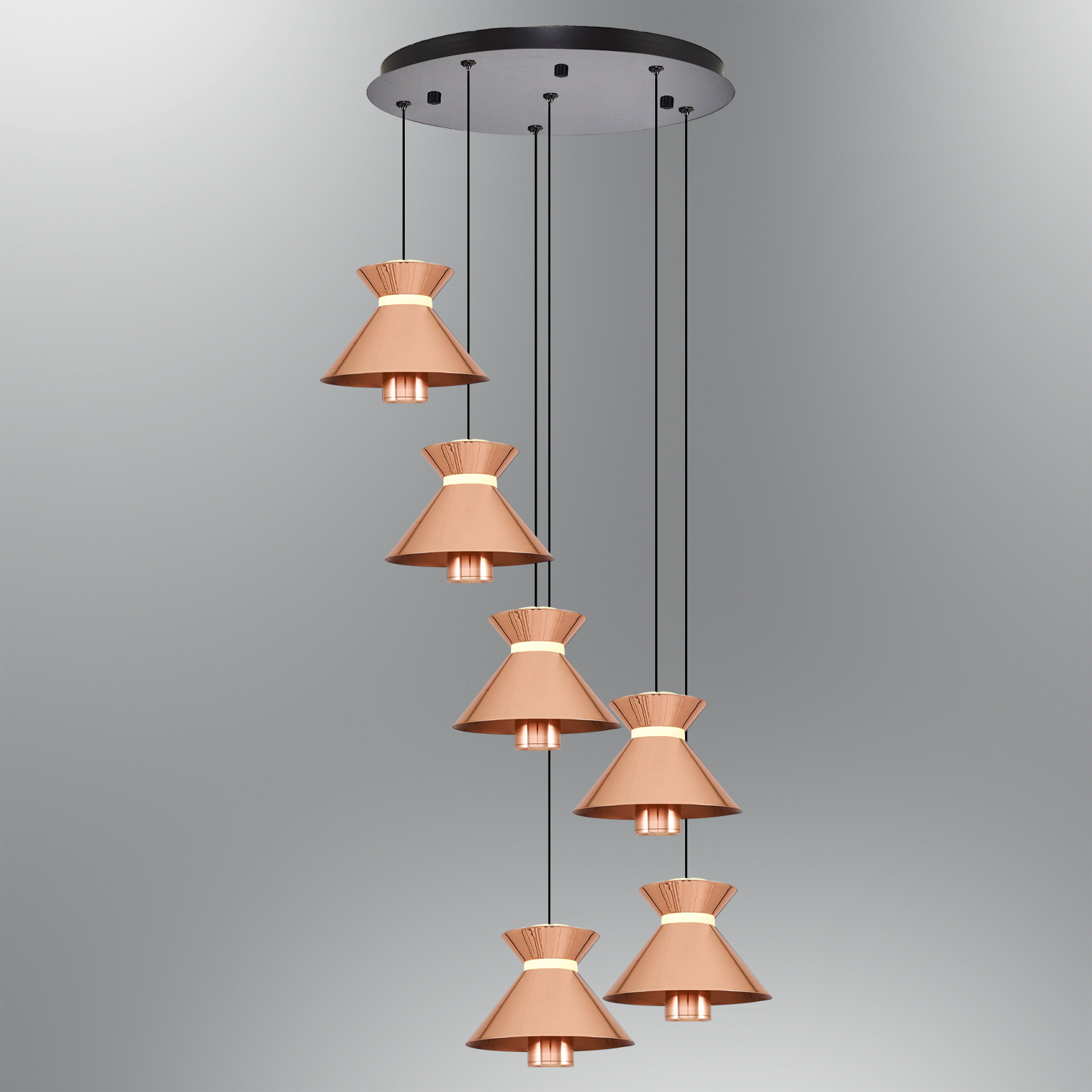 Karışık-Rose gold Akrilik LED Avize 50x120 cm — görsel 7