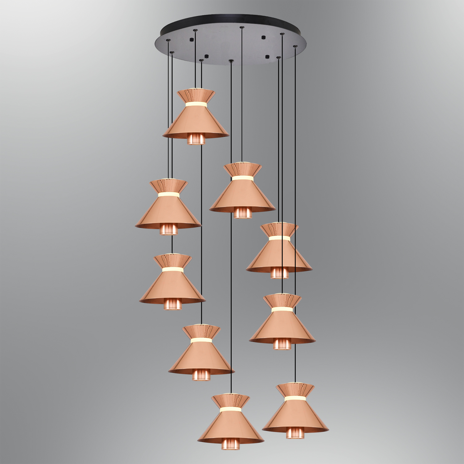Смешанная-Розовое золото золотая Акриловая LED Люстра 55x160 cm Karışık-Rose gold Akrilik LED Avize 55x160 cm