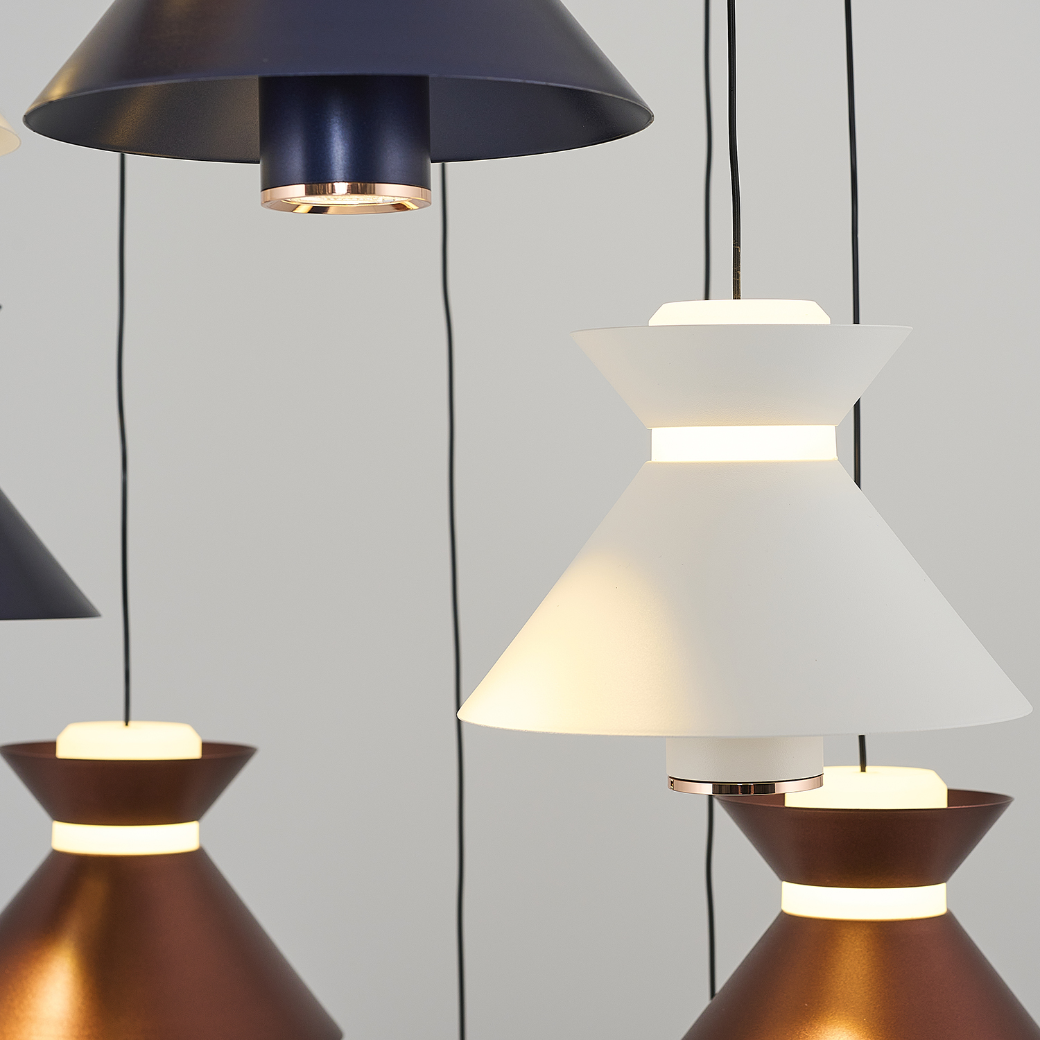 Karışık-Rose gold Akrilik LED Avize 55x160 cm — görsel 4