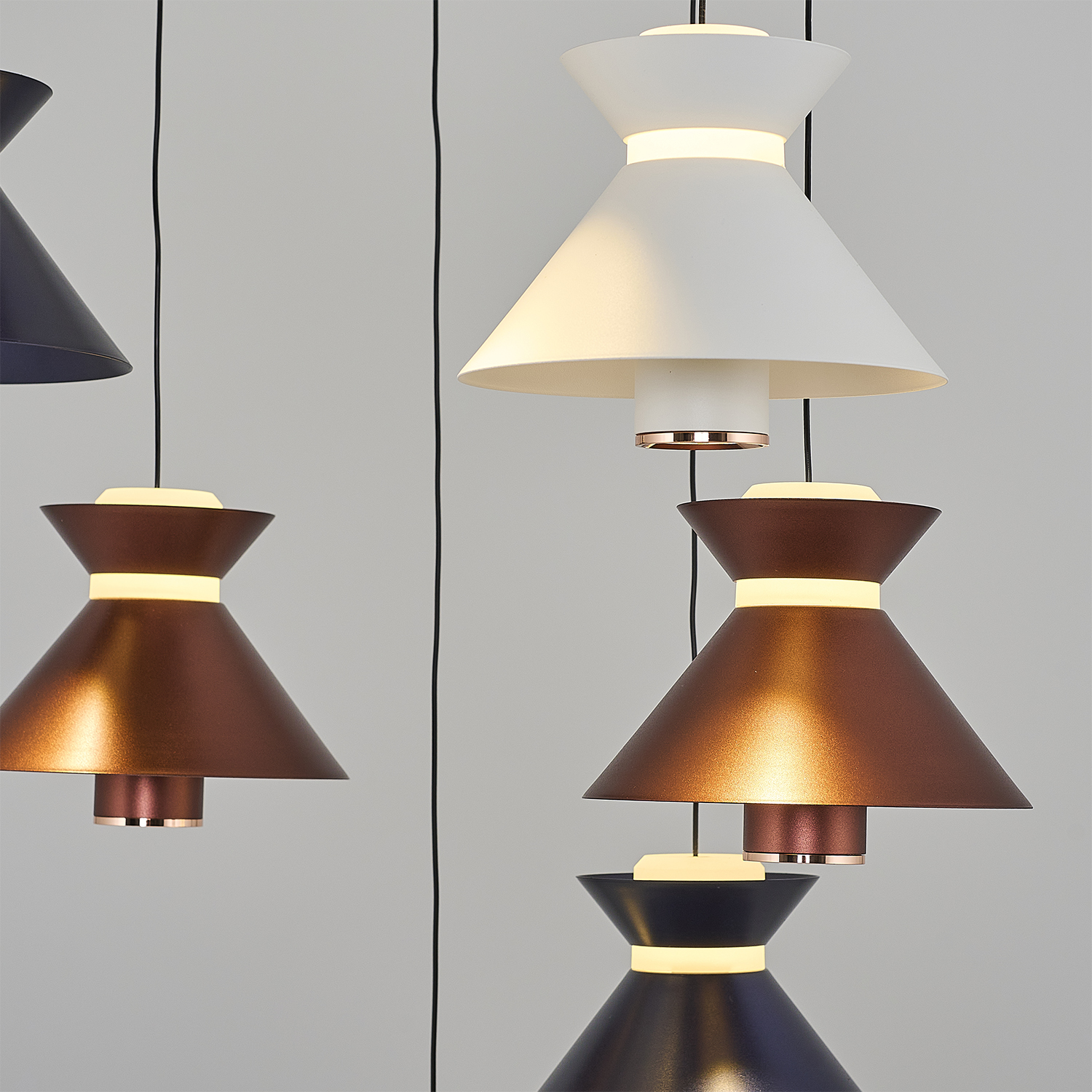 Karışık-Rose gold Akrilik LED Avize 55x160 cm — görsel 6