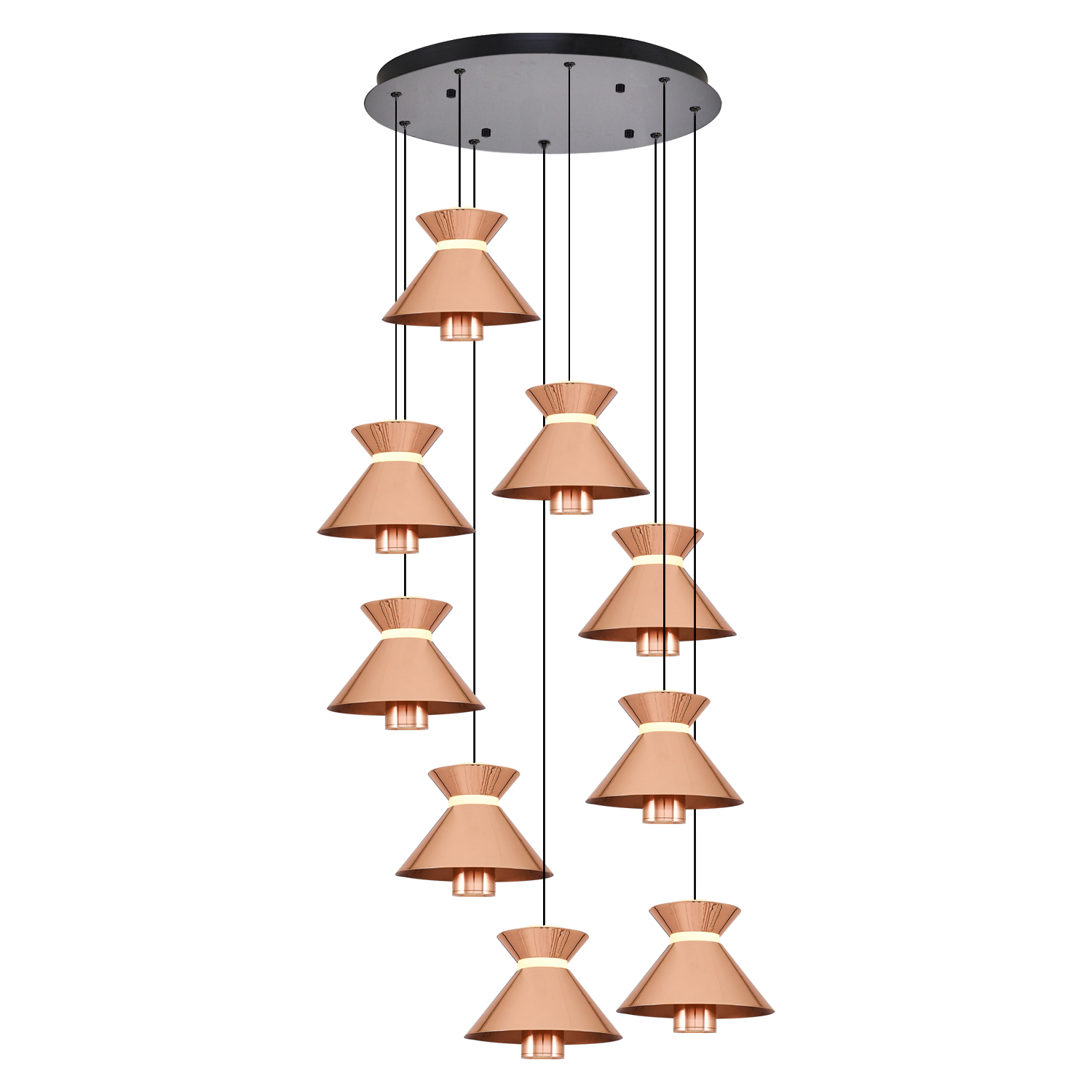 Karışık-Rose gold Akrilik LED Avize 55x160 cm — görsel 7
