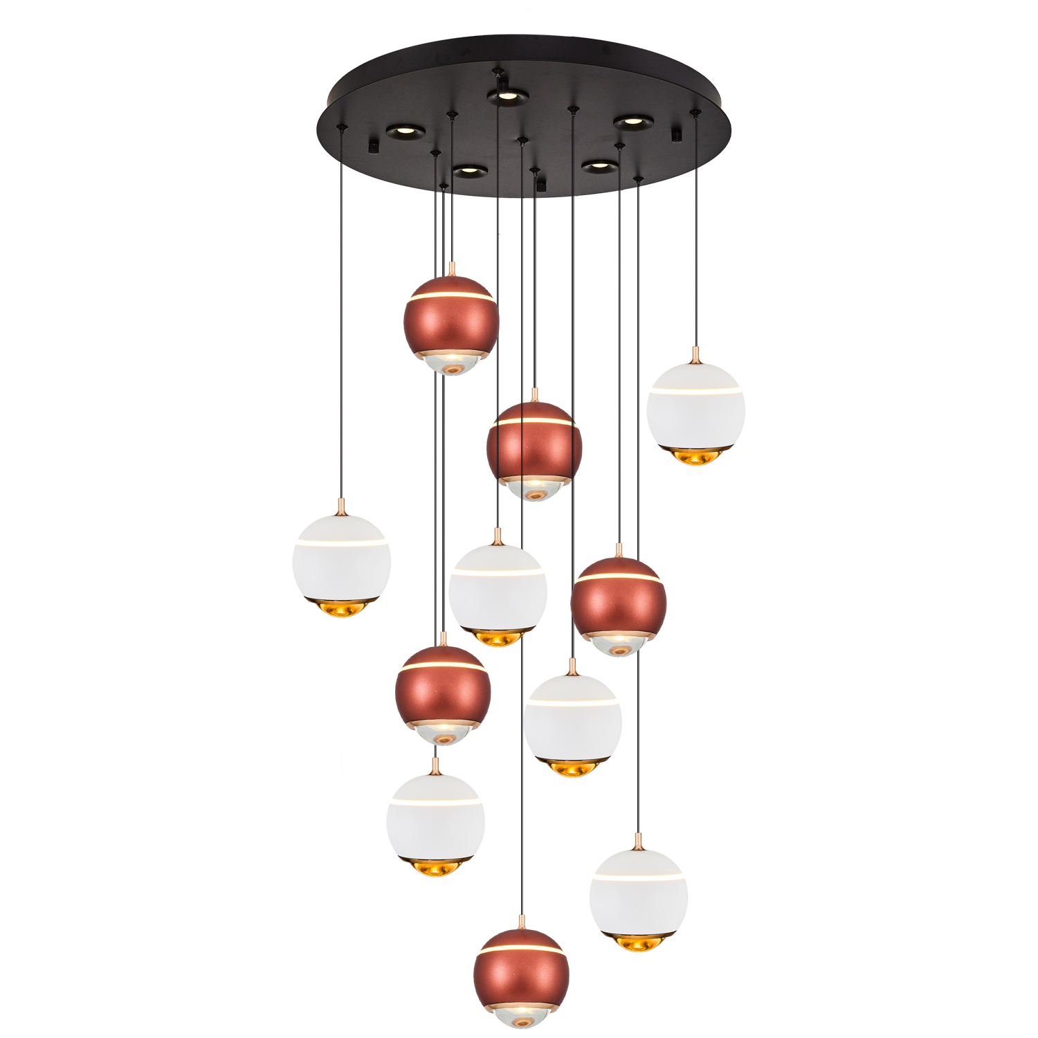 Beyaz-kahve-karışık-Sarı-platin-karışık Akrilik LED Avize 50x120 cm — görsel 2
