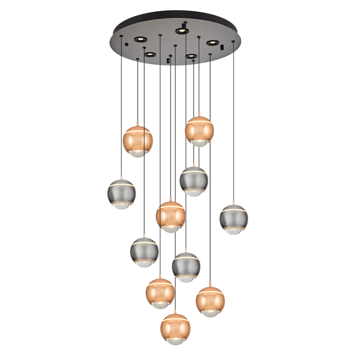 Beyaz-kahve-karışık-Sarı-platin-karışık Akrilik LED Avize 50x120 cm — görsel 3