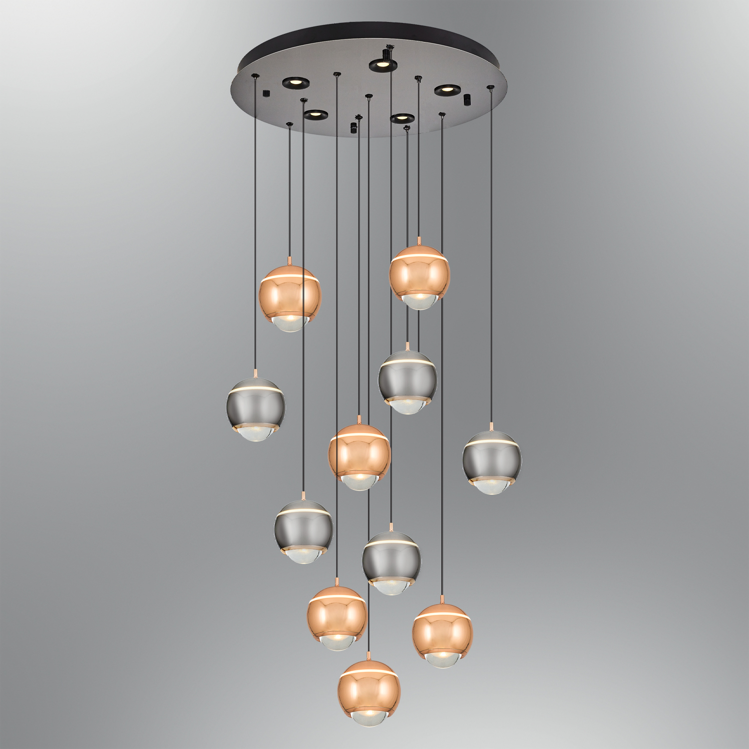 Beyaz-kahve-karışık-Sarı-platin-karışık Akrilik LED Avize 50x120 cm — görsel 4